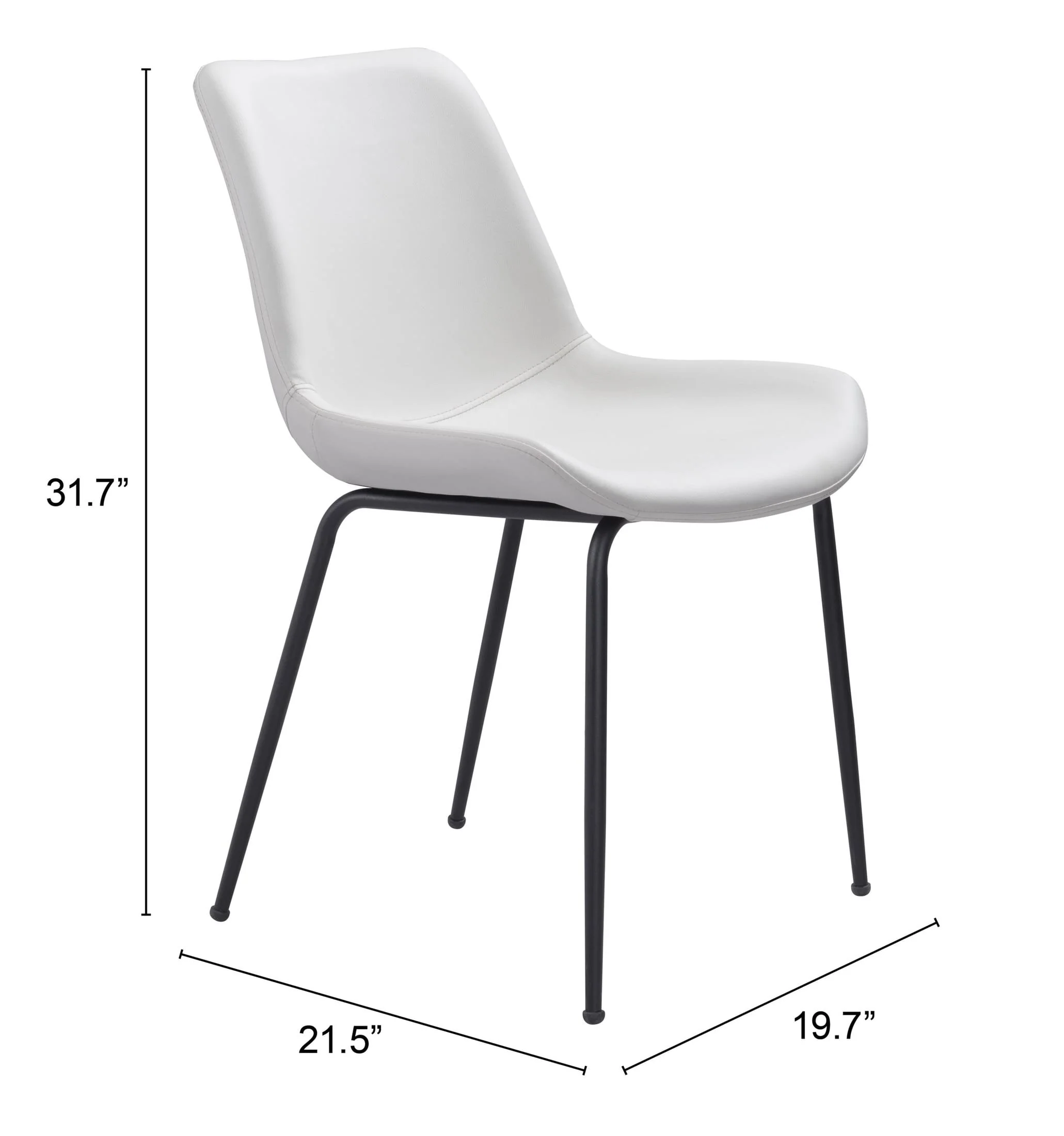 Byron Dining Chair (Set of 2) White - Image 3