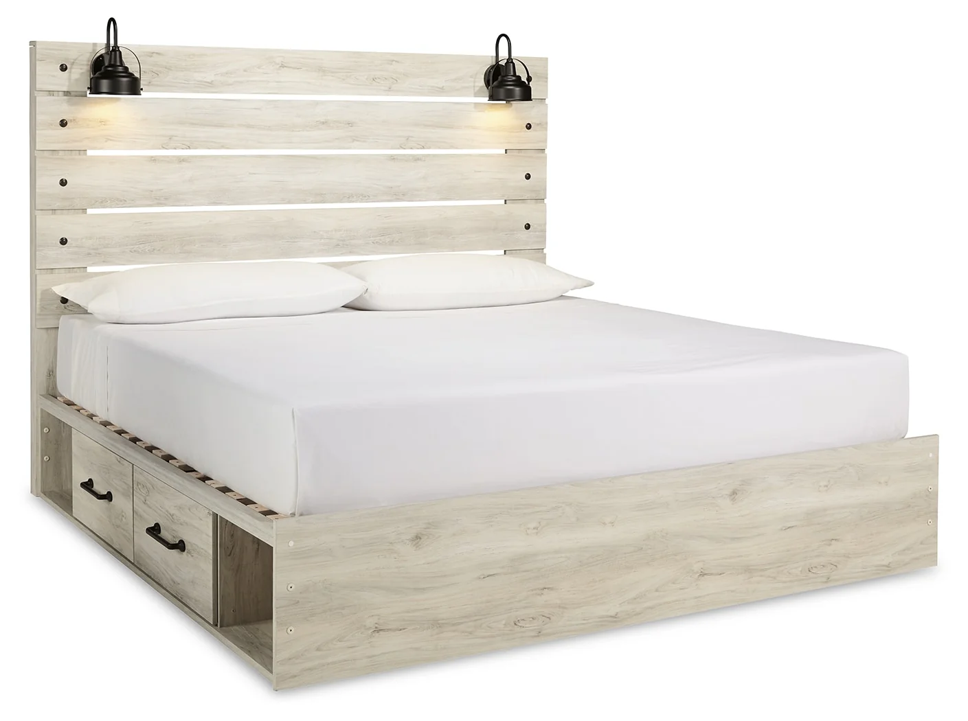 Cambeck King Panel Bed with 2 Storage Drawers and 2 Cubbies - Image 4