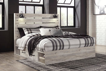 Cambeck King Panel Bed with 4 Storage Drawers and 4 Cubbies - Image 3