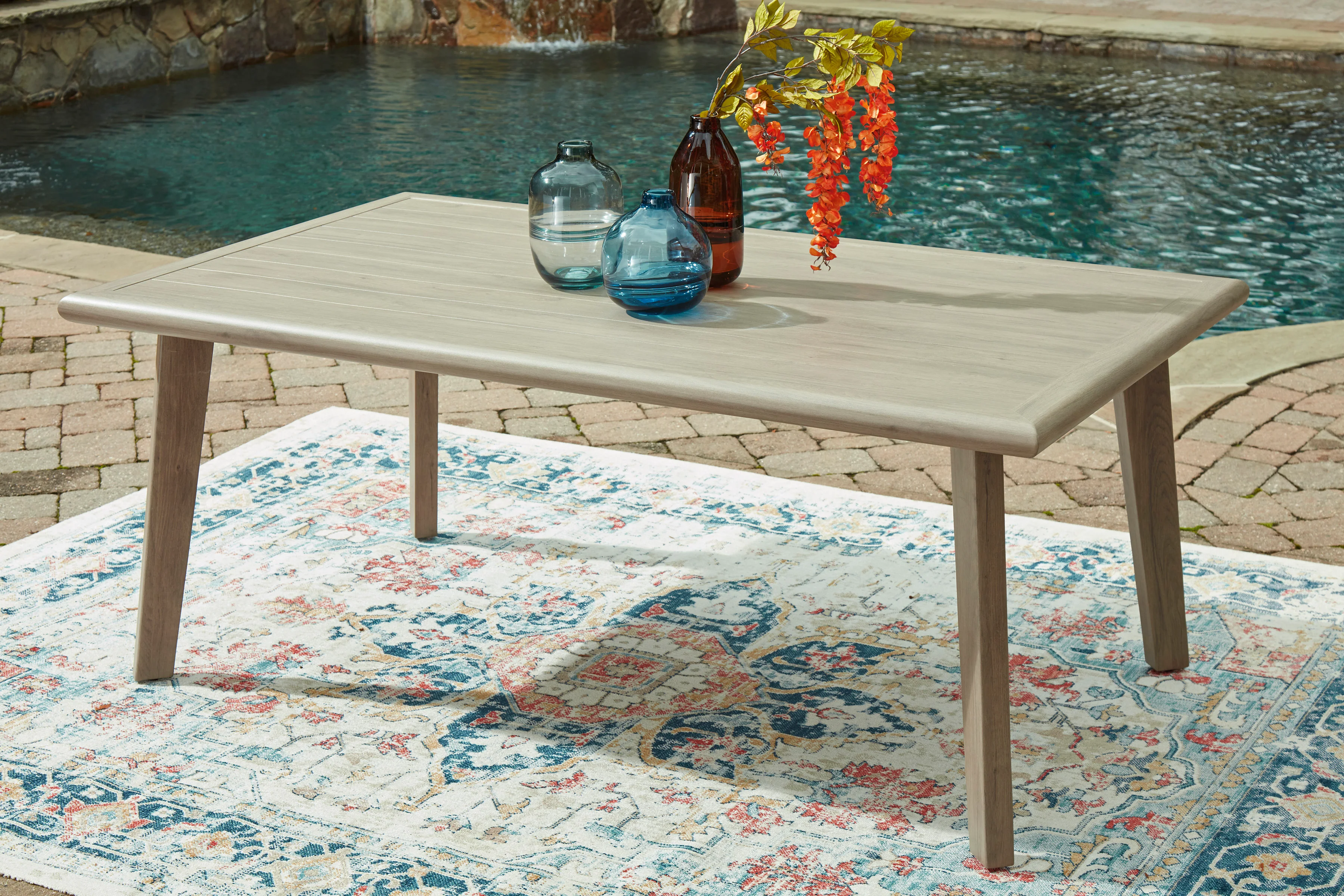 Ashley Carisbo Outdoor Patio Dining Table with Umbrella Option - Image 2