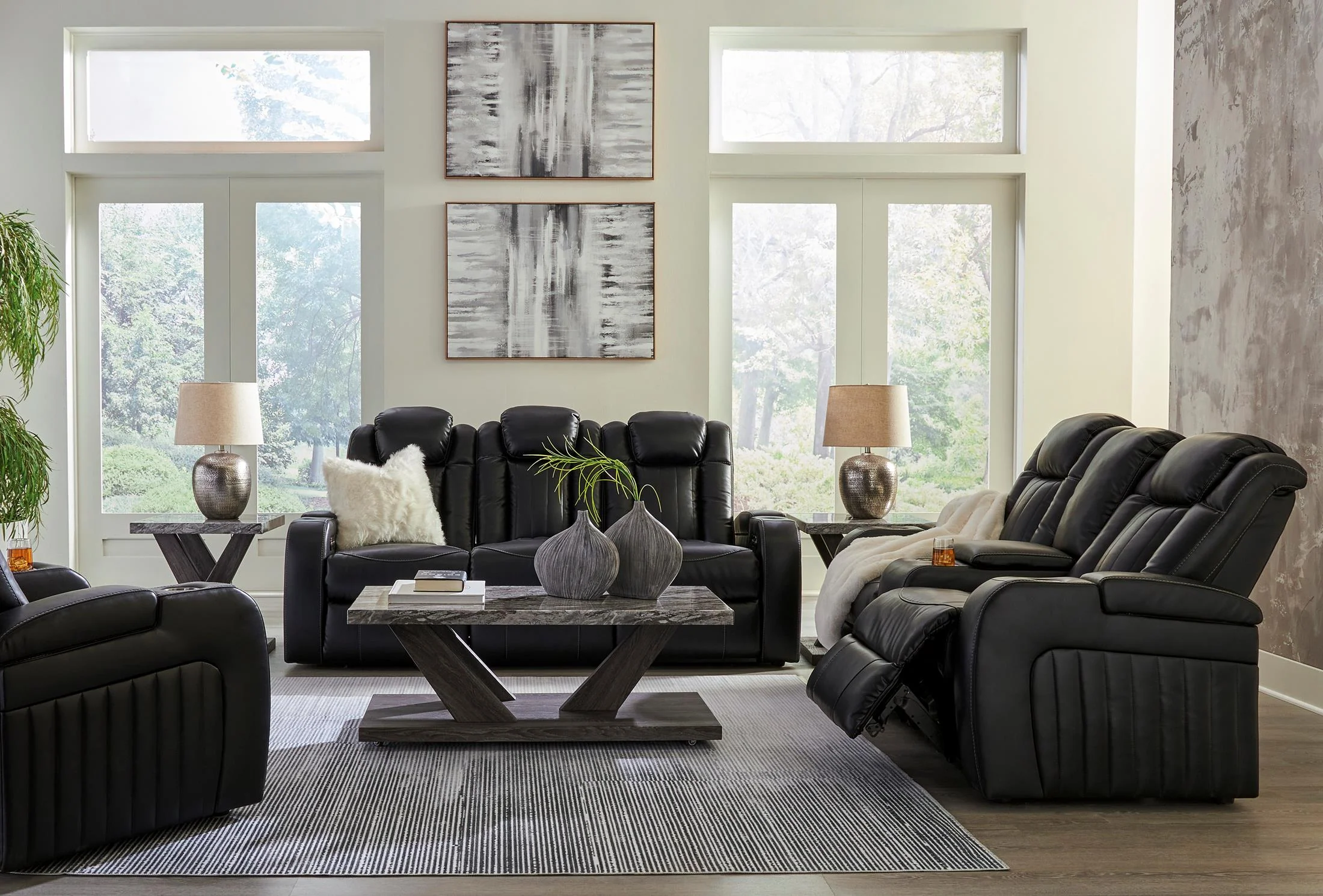 Caveman Den Power Reclining Loveseat with Console - Image 2