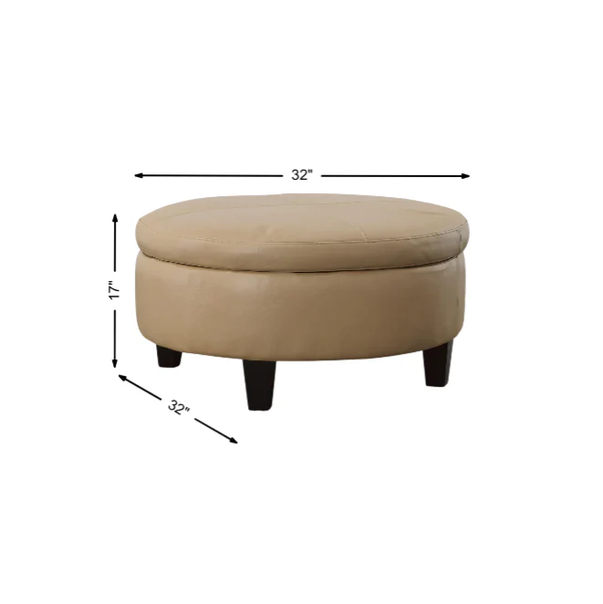 Cheney Leather Storage Ottoman - Image 3