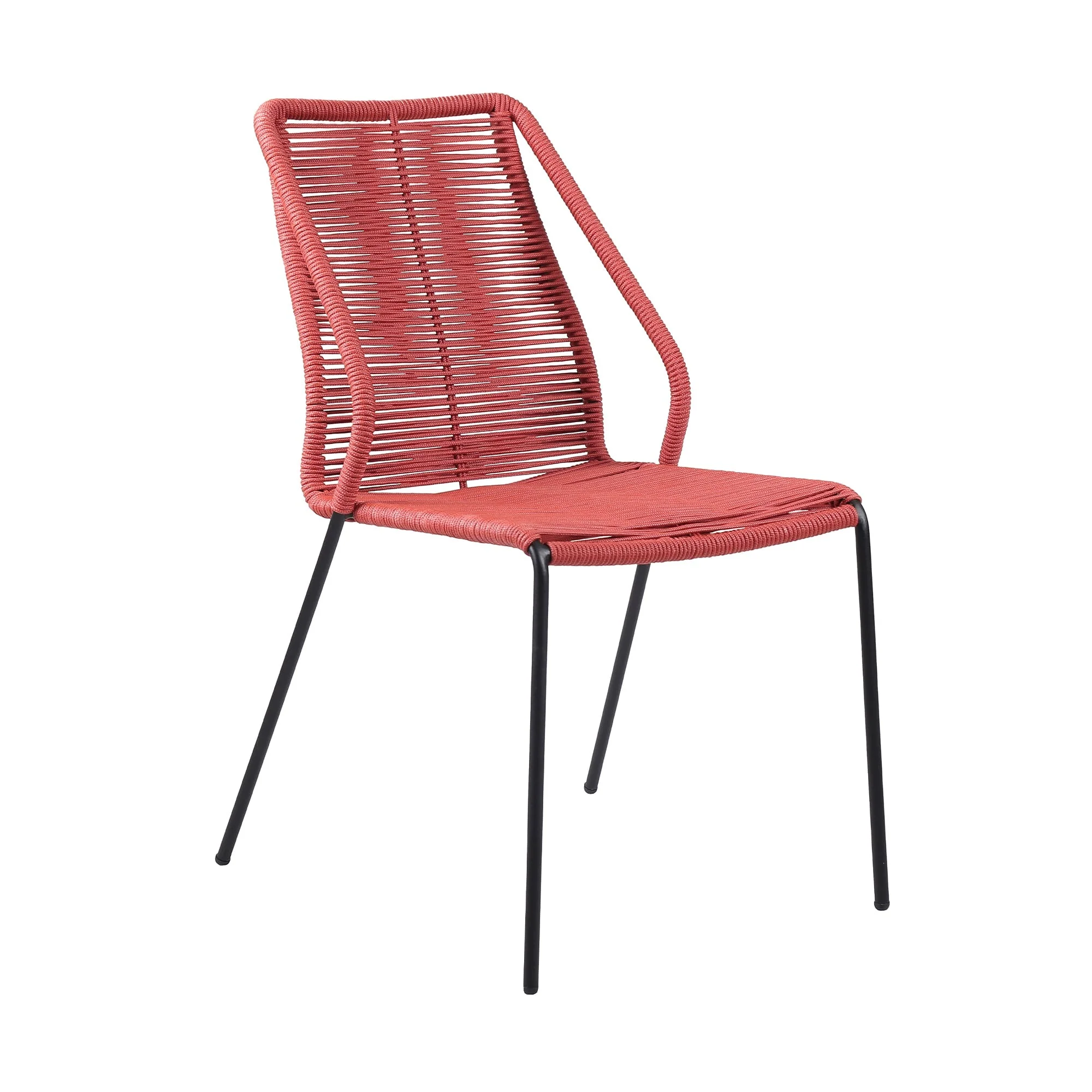 Clip Indoor Outdoor Stackable Steel Dining Chair with Rope - Image 10