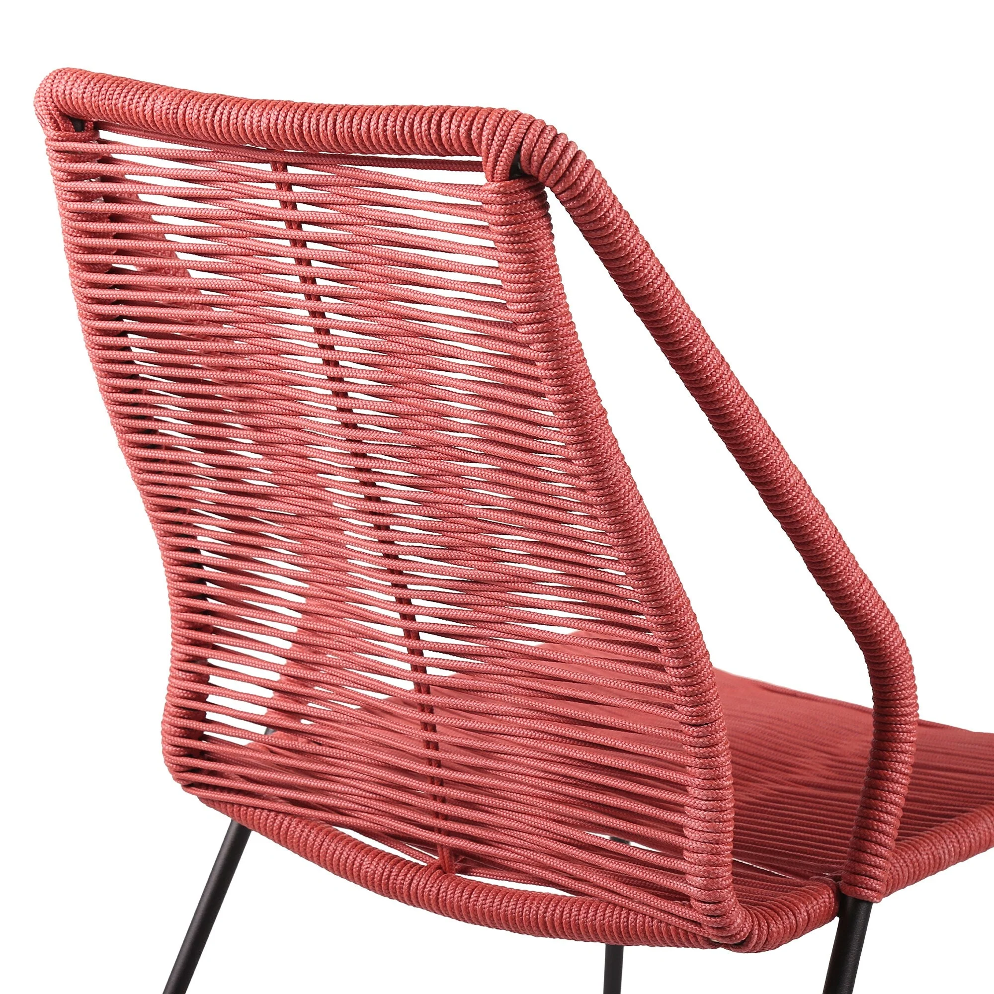 Clip Indoor Outdoor Stackable Steel Dining Chair with Rope - Image 12