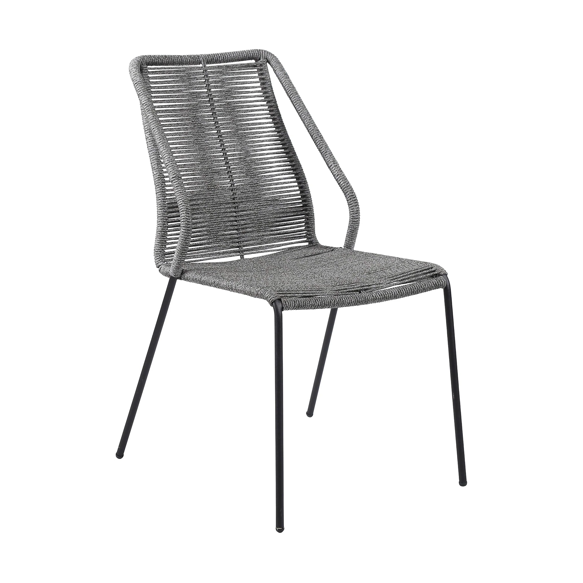 Clip Indoor Outdoor Stackable Steel Dining Chair with Rope - Image 15