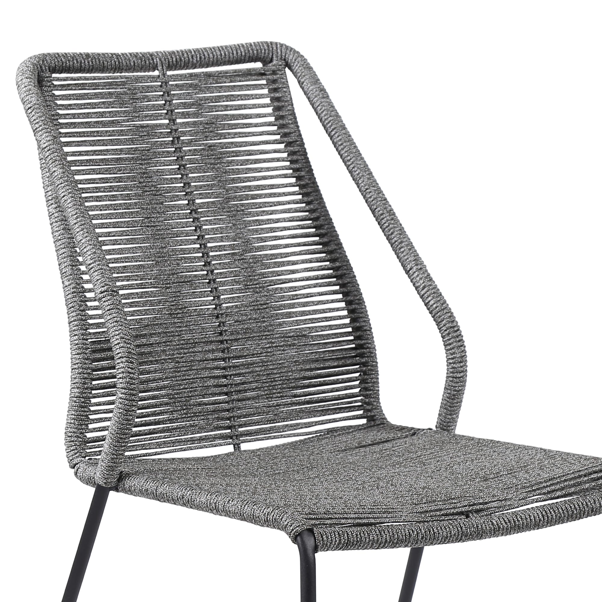 Clip Indoor Outdoor Stackable Steel Dining Chair with Rope - Image 17