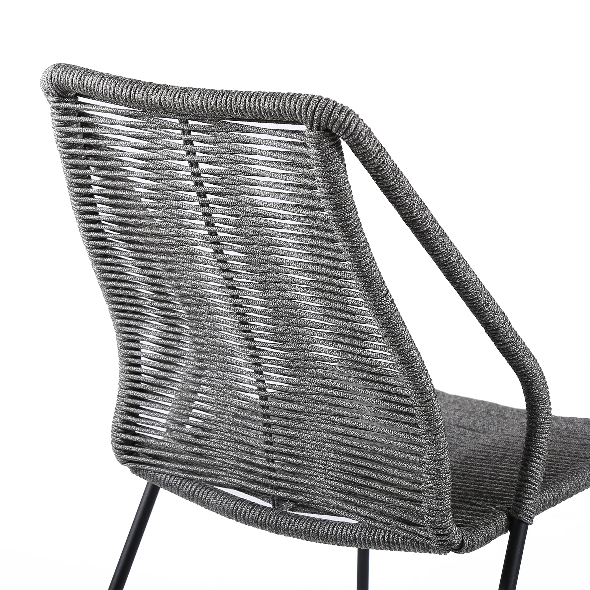 Clip Indoor Outdoor Stackable Steel Dining Chair with Rope - Image 18