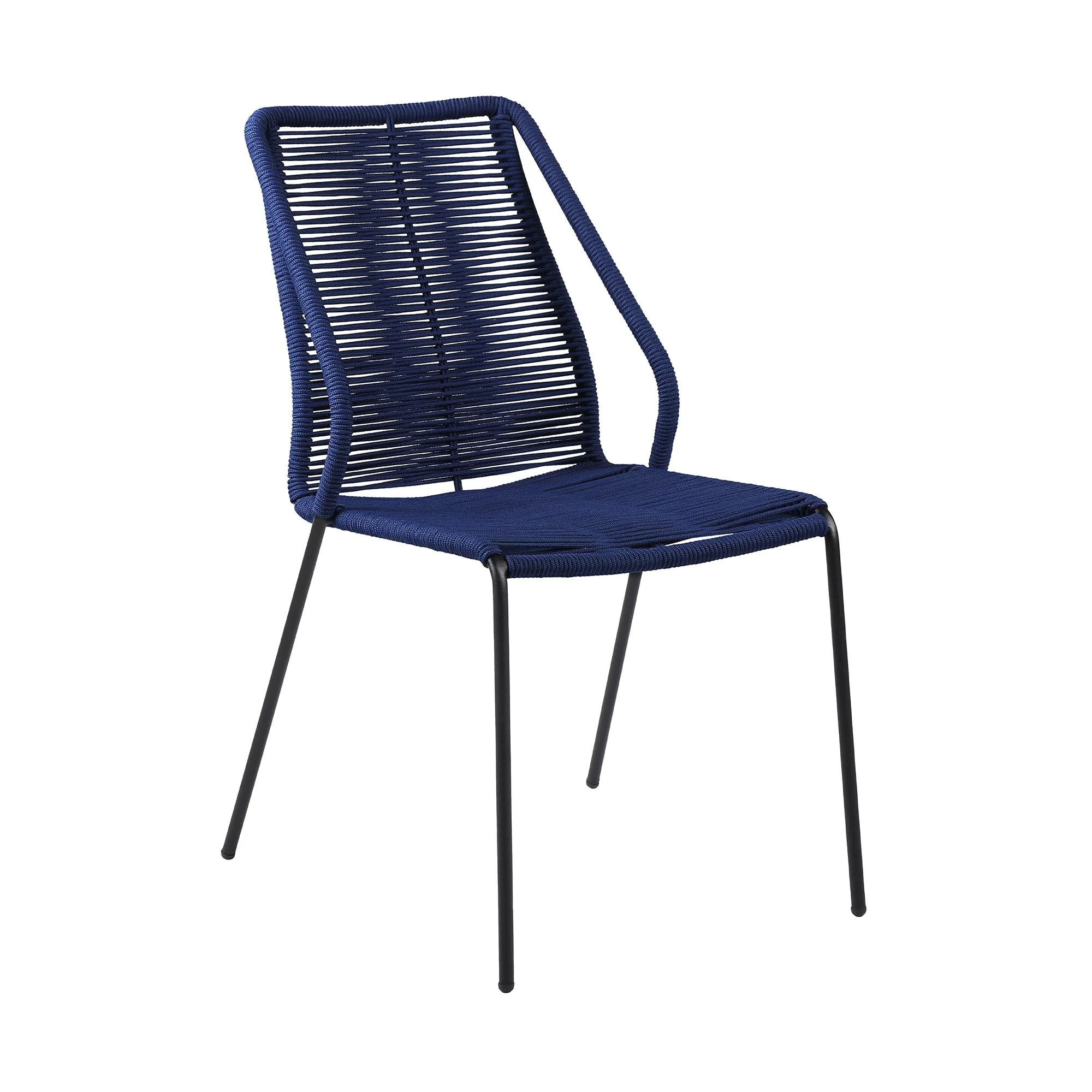 Clip Indoor Outdoor Stackable Steel Dining Chair with Rope - Image 3