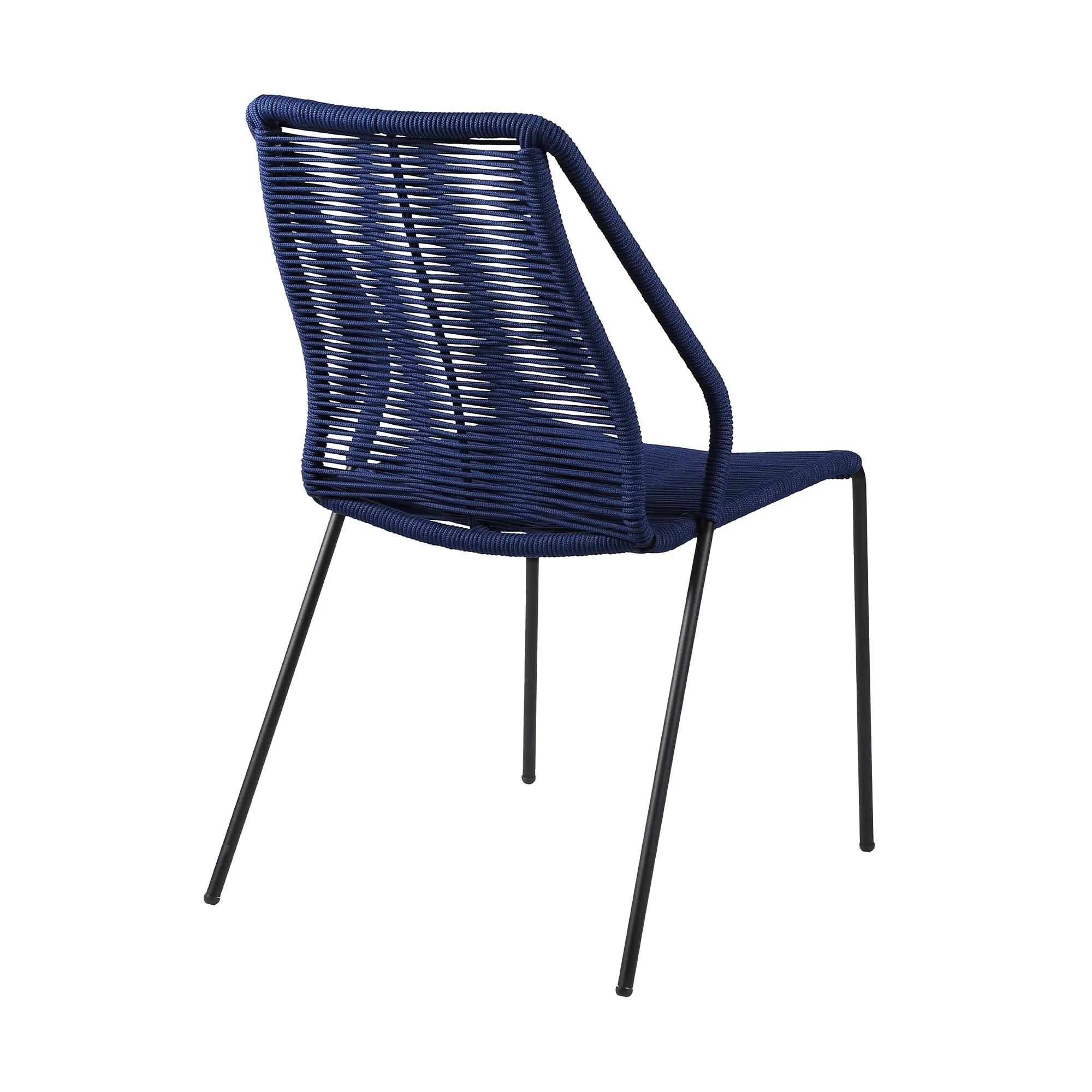 Clip Indoor Outdoor Stackable Steel Dining Chair with Rope - Image 4