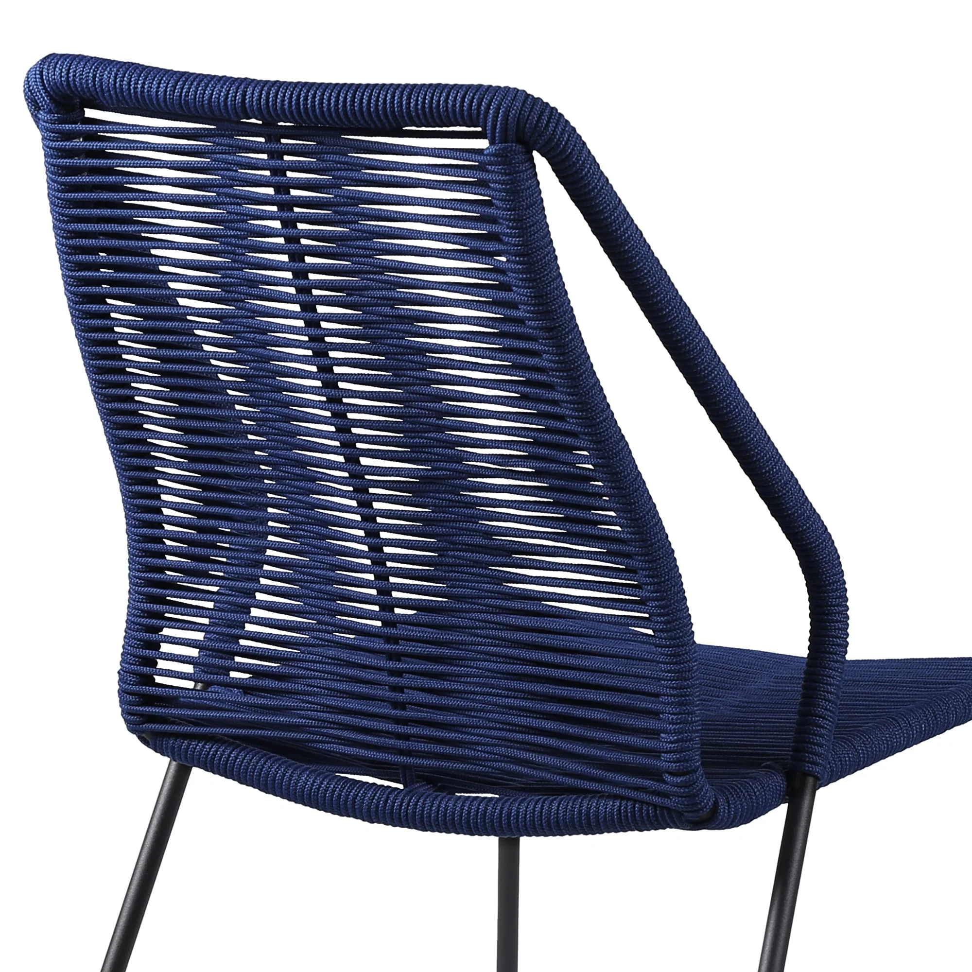 Clip Indoor Outdoor Stackable Steel Dining Chair with Rope - Image 6
