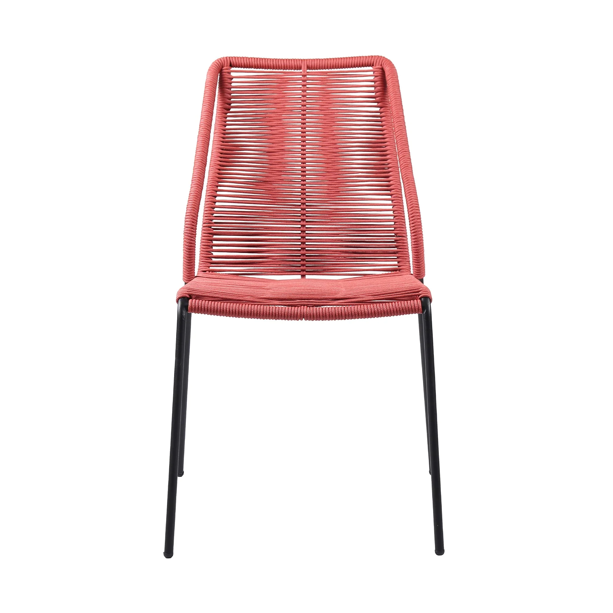 Clip Indoor Outdoor Stackable Steel Dining Chair with Rope - Image 8