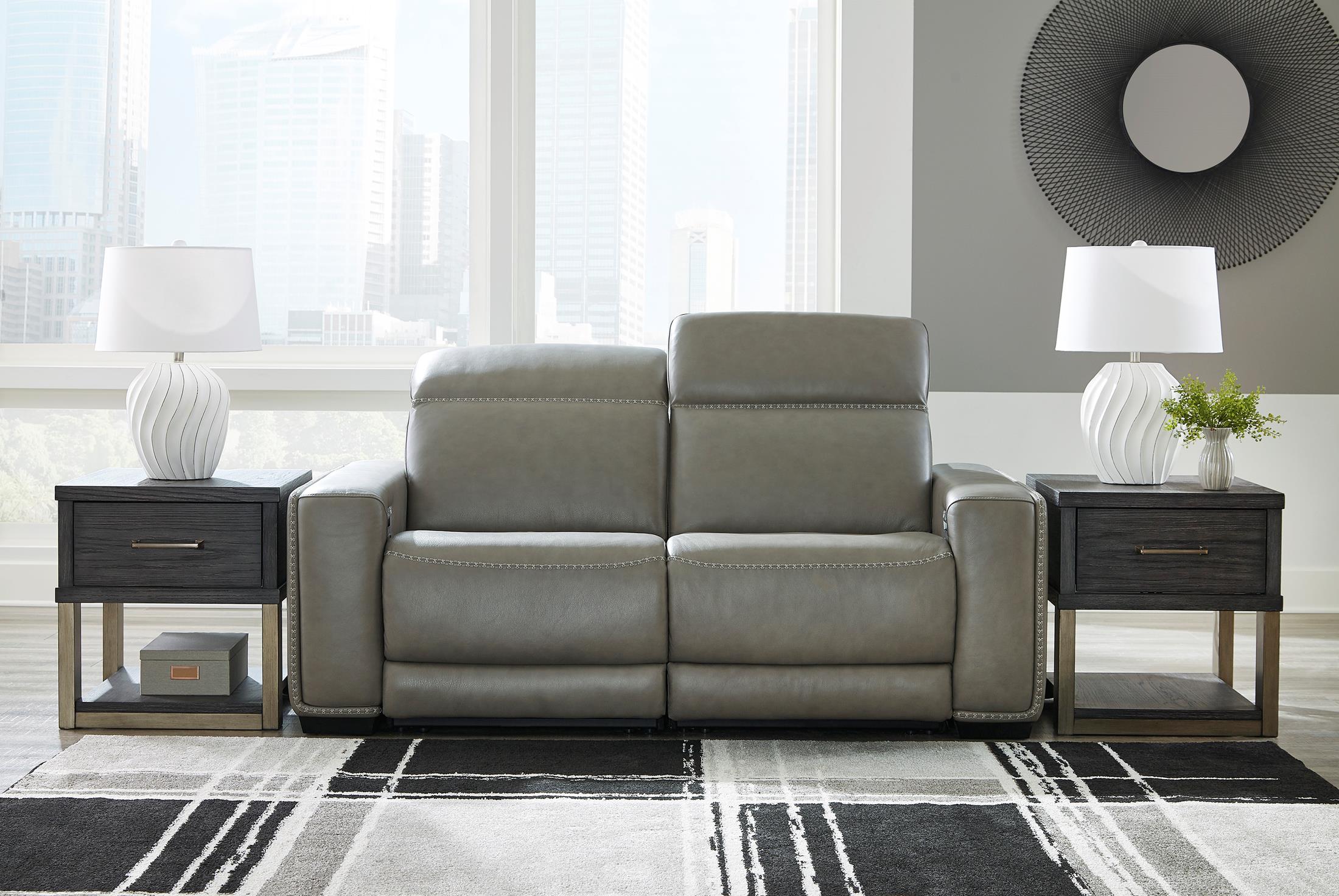 Correze 2-Piece Dual Power Leather Reclining Modular Loveseat - Image 2