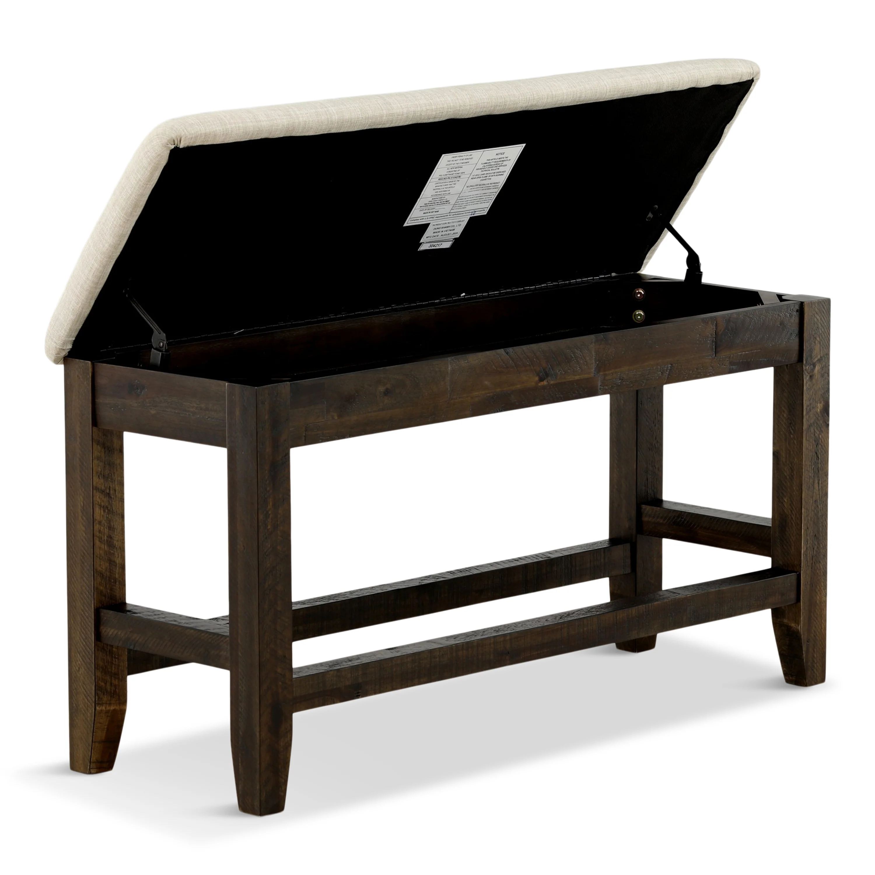 Solomon Counter Height Storage Dining Bench - Image 4