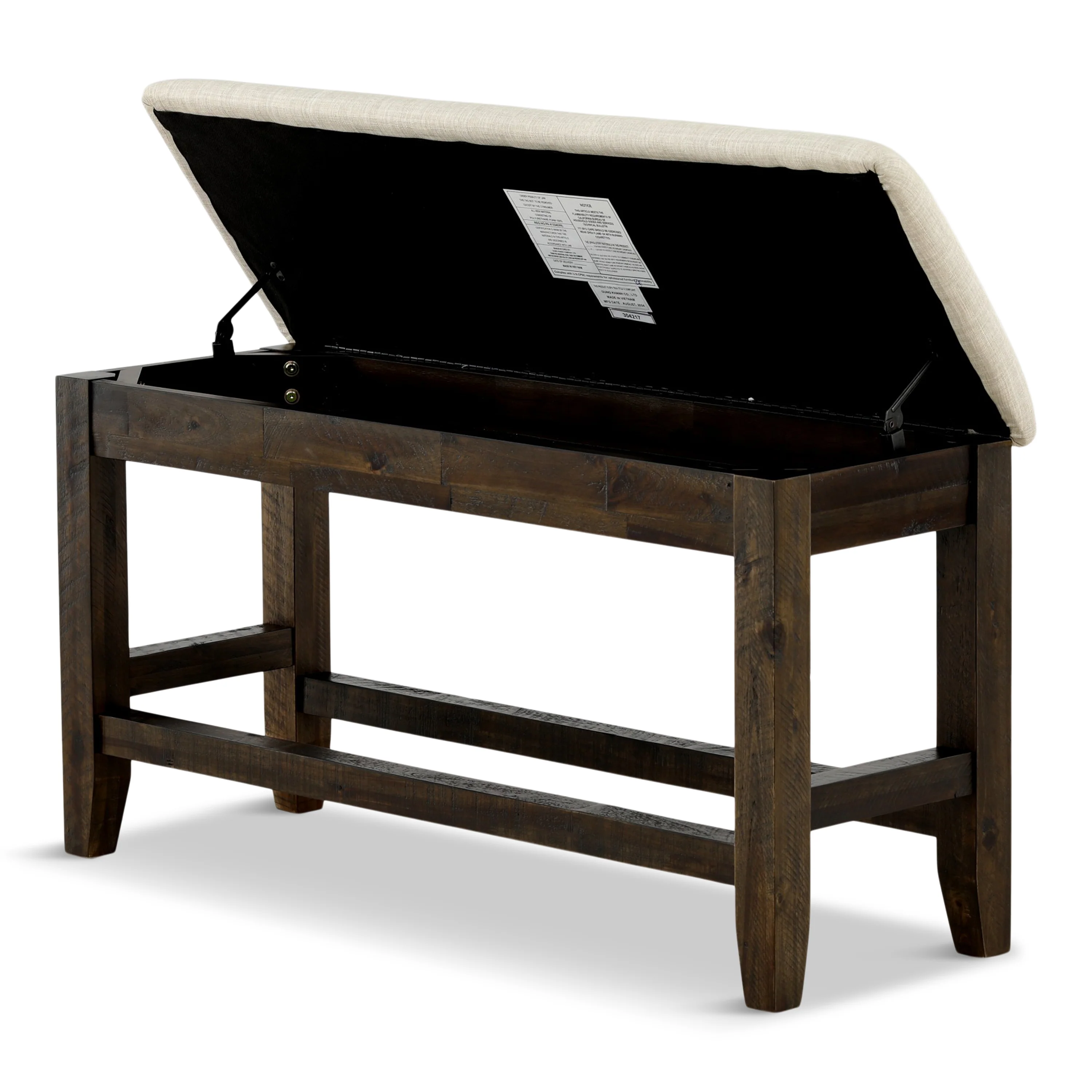 Solomon Counter Height Storage Dining Bench - Image 6