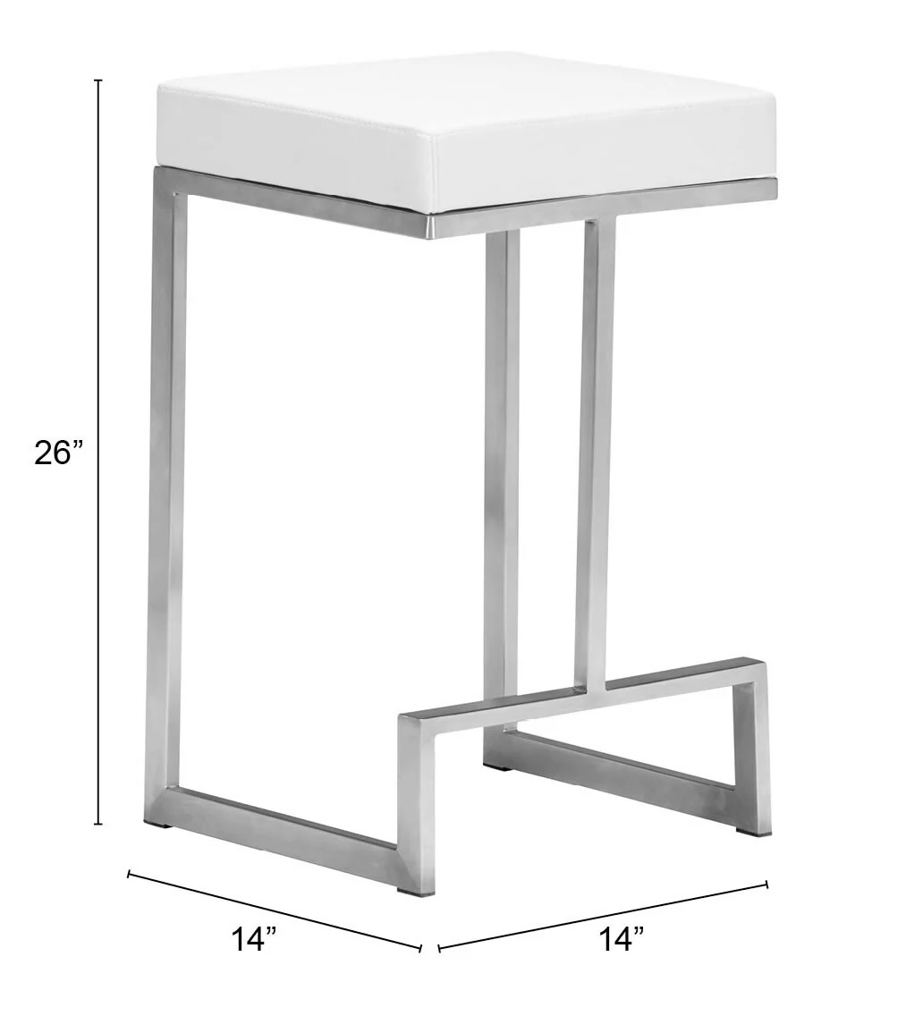 Darwen Counter Stool (Set of 2) White - Image 3