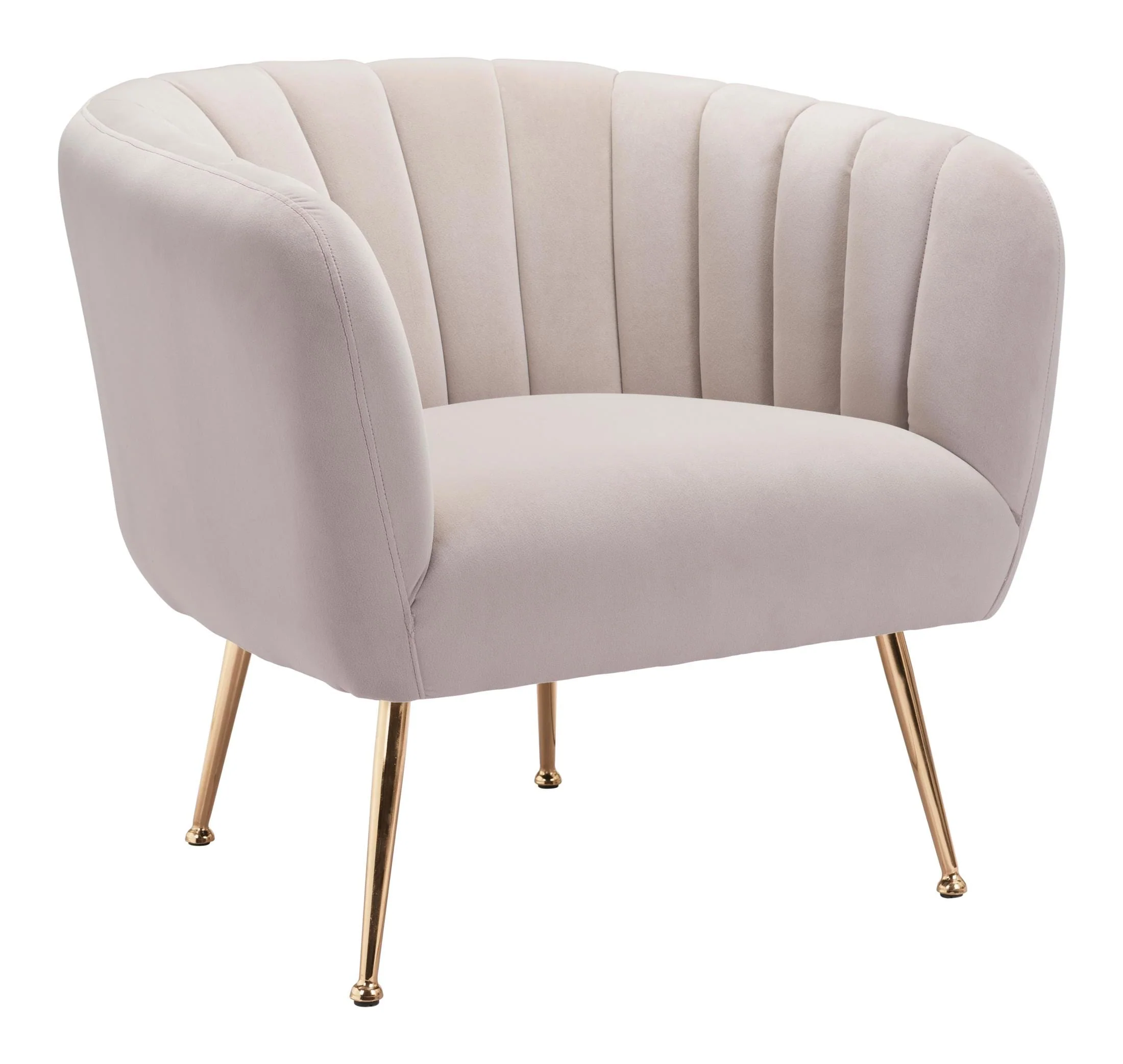 Deco Accent Chair Beige & Gold - Image 5