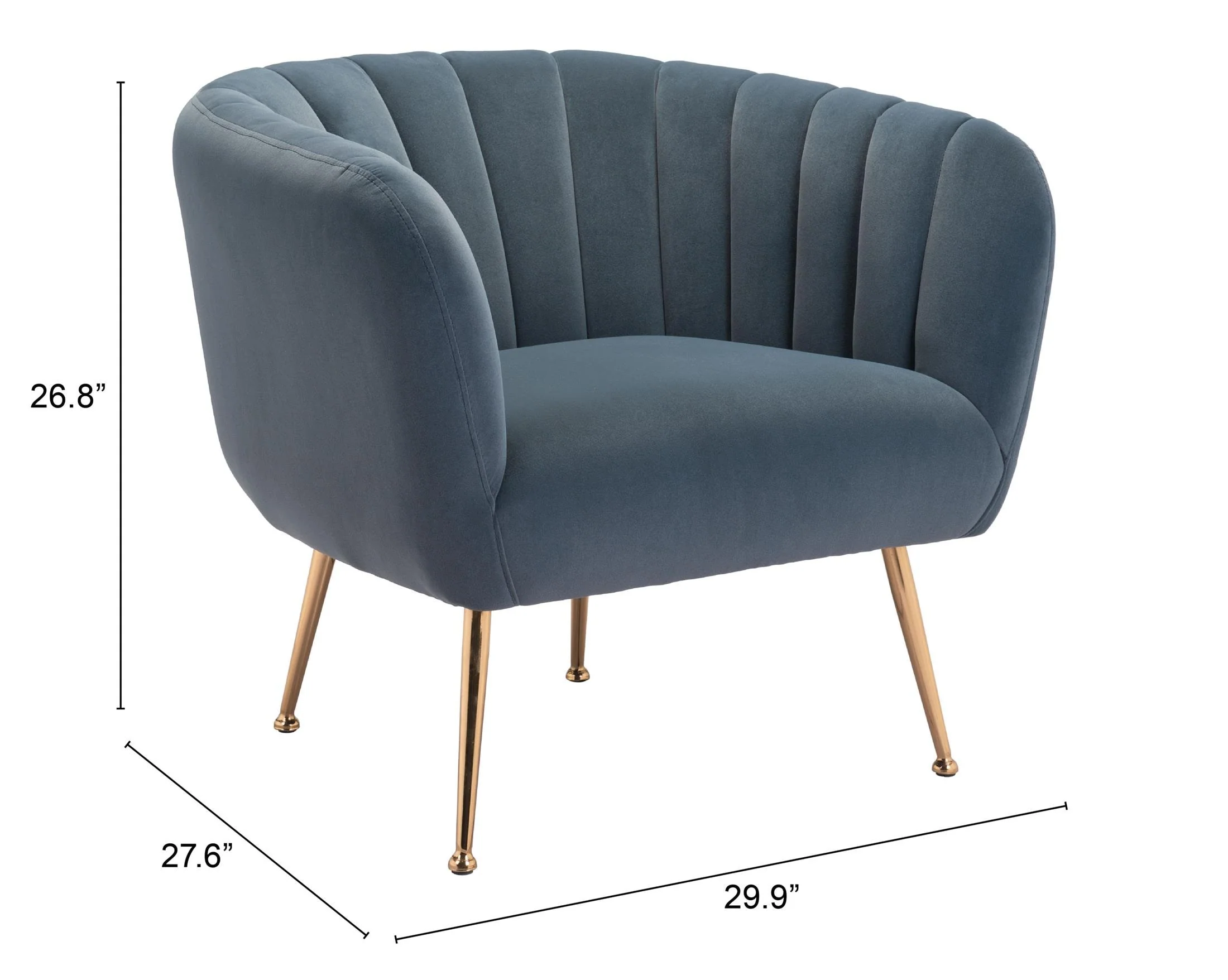 Deco Accent Chair Gray & Gold - Image 3