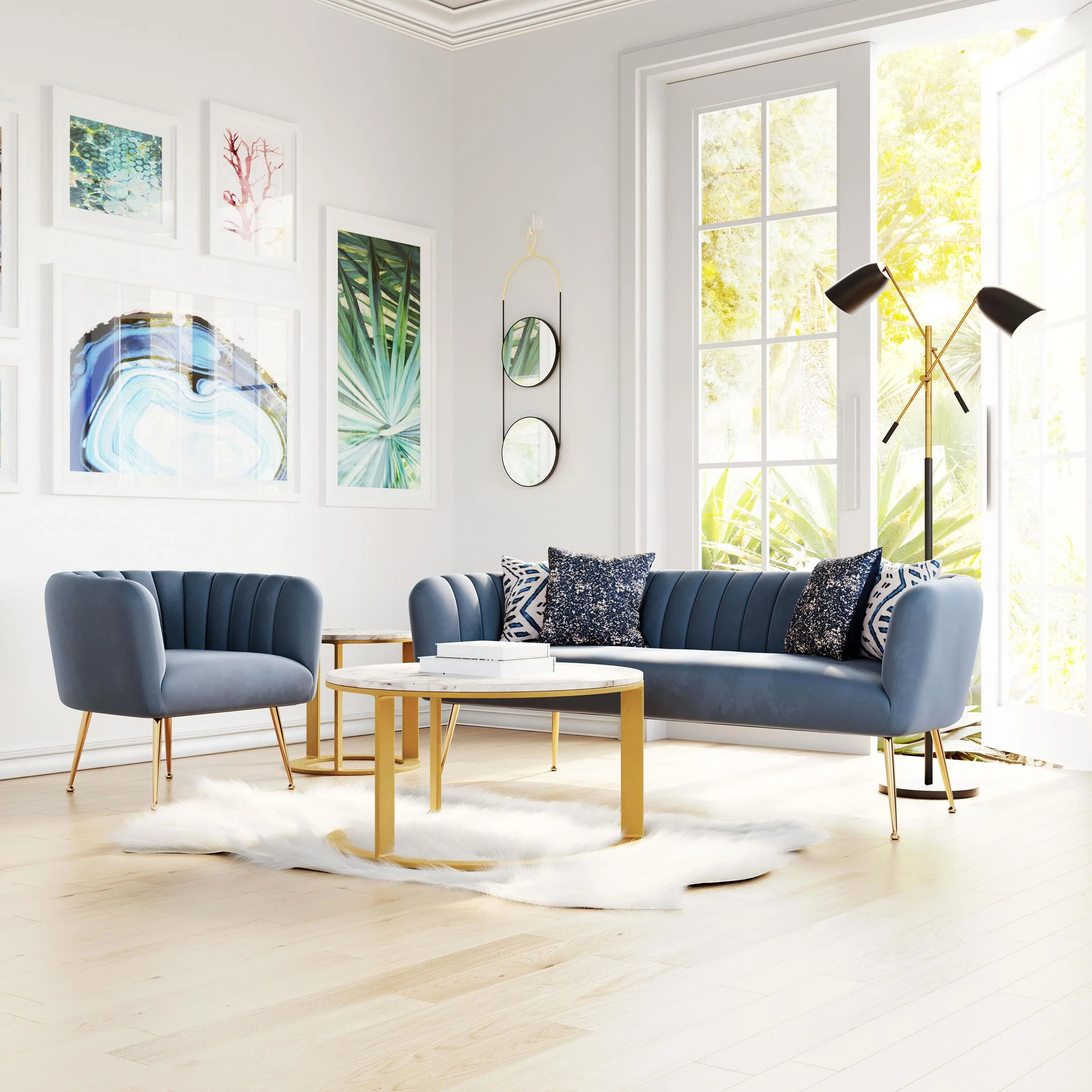 Deco Accent Chair Gray & Gold - Image 4