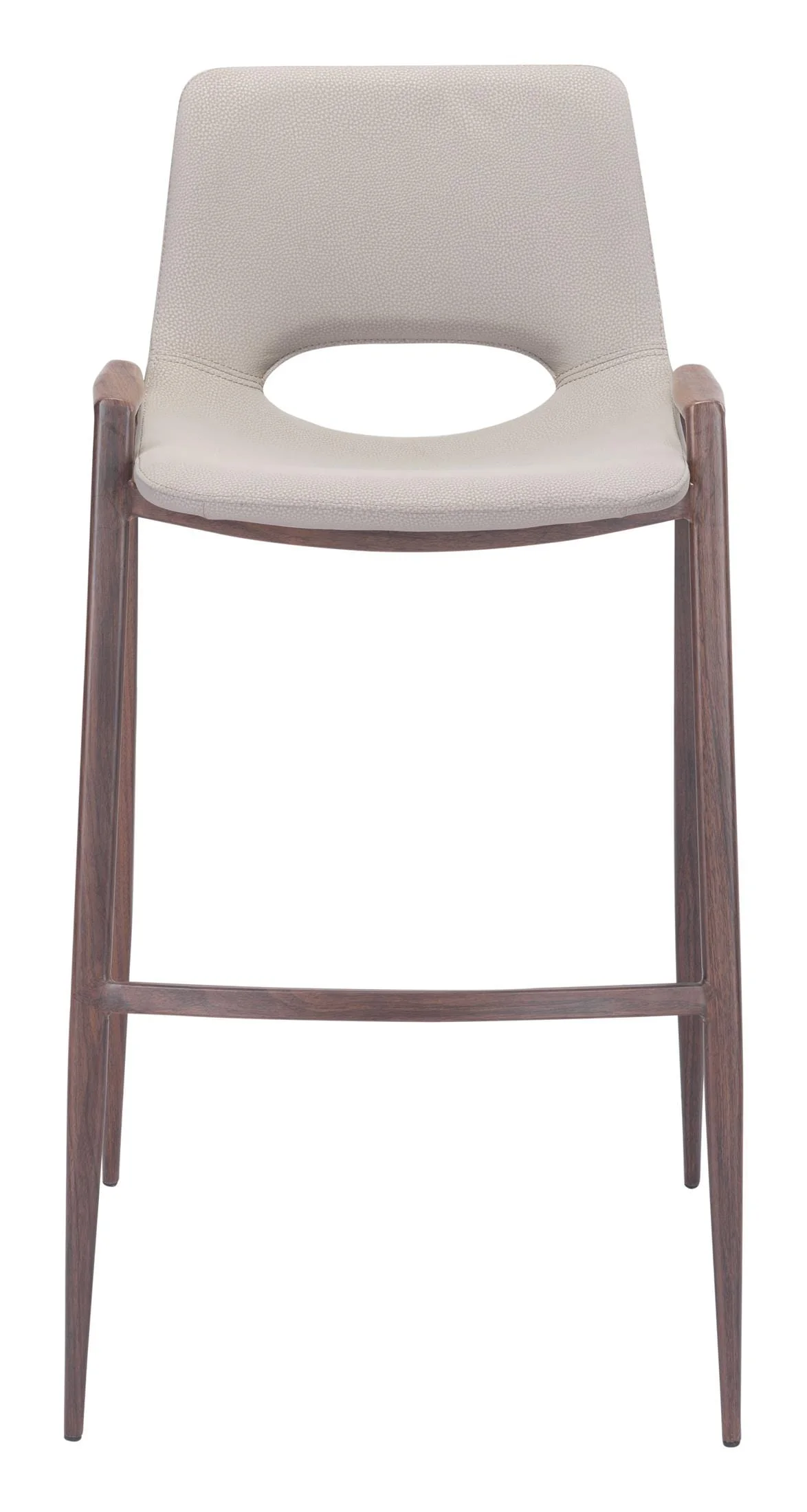 Desi Barstool (Set of 2) Beige & Walnut