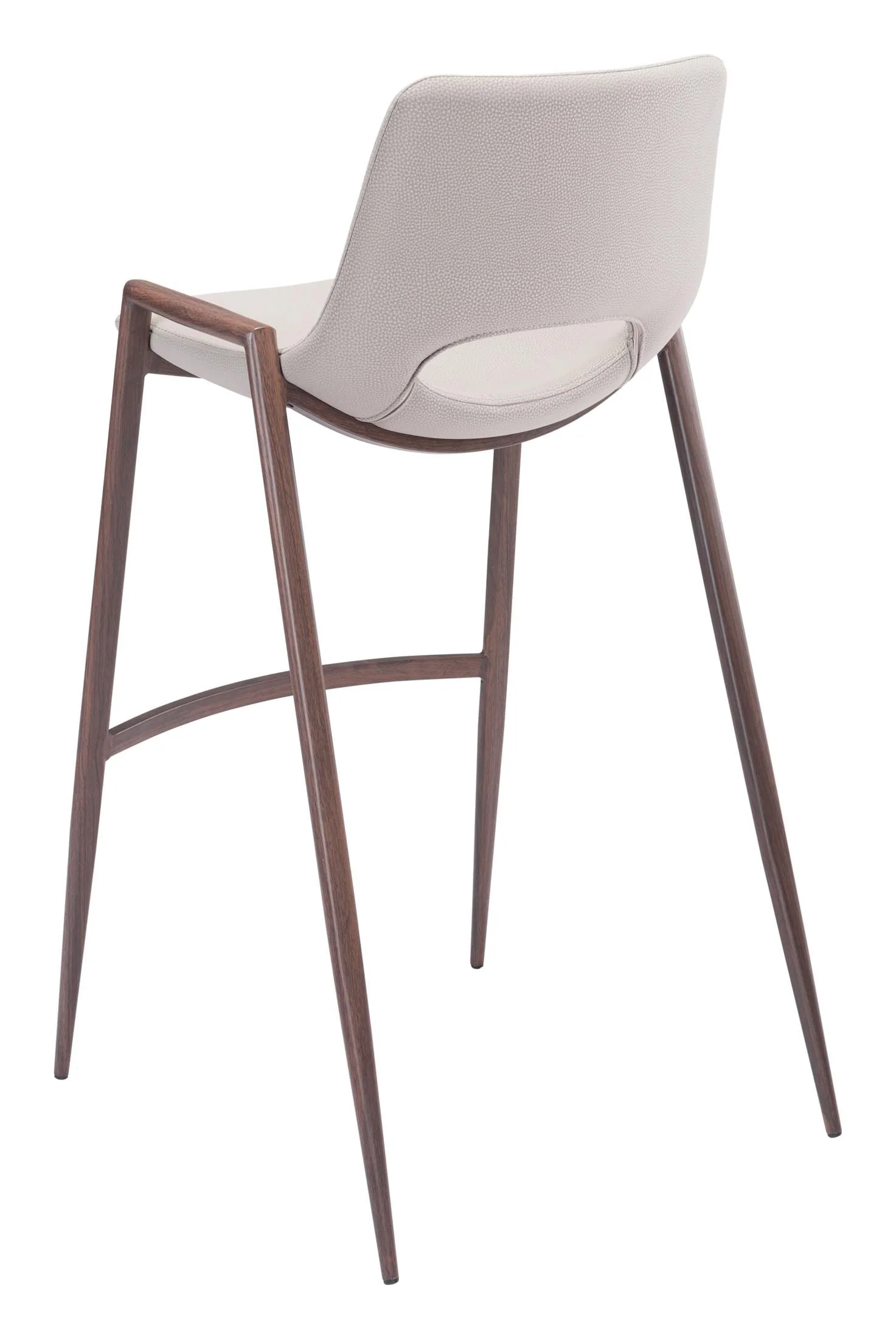 Desi Barstool (Set of 2) Beige & Walnut - Image 8