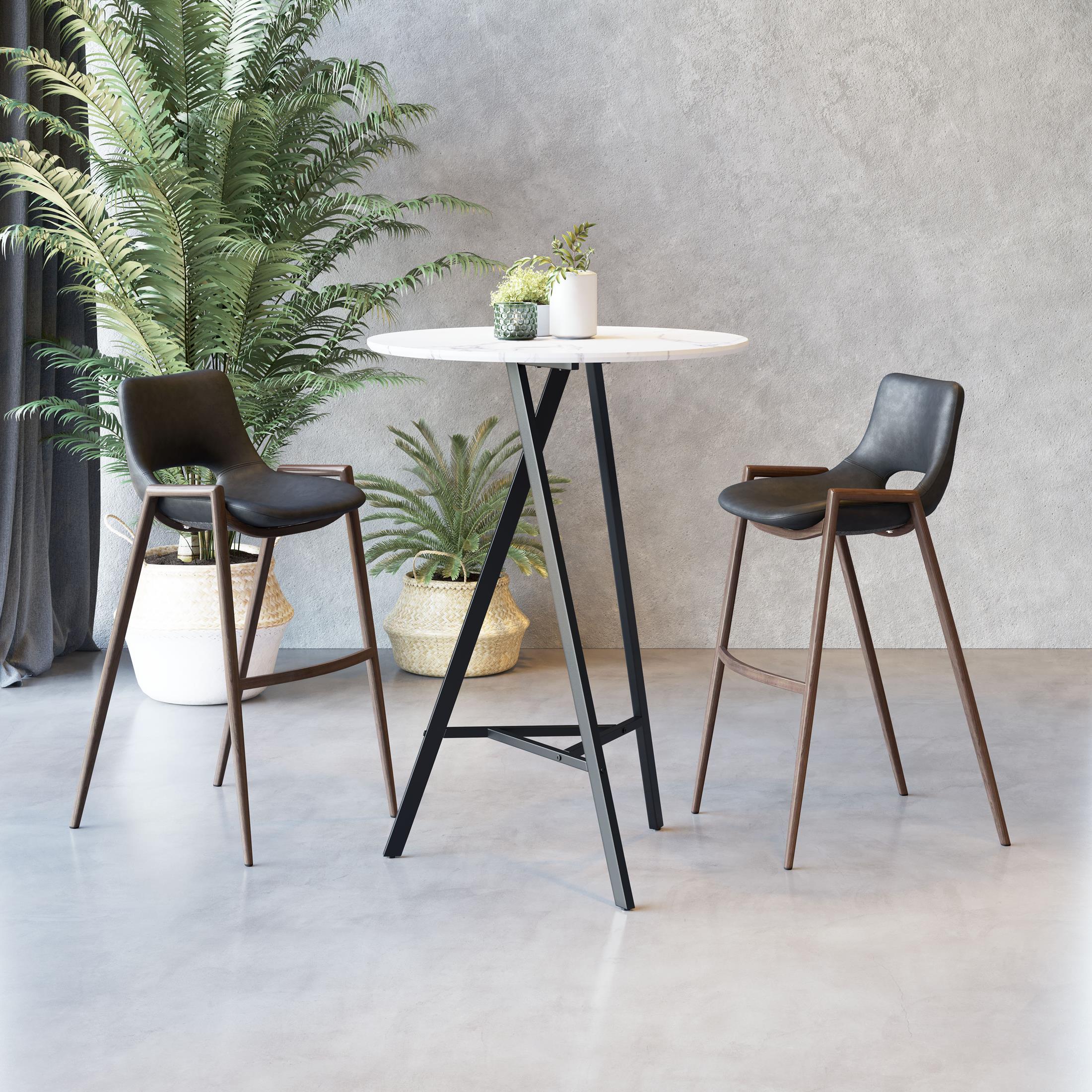 Desi Barstool (Set of 2) Black & Walnut - Image 4