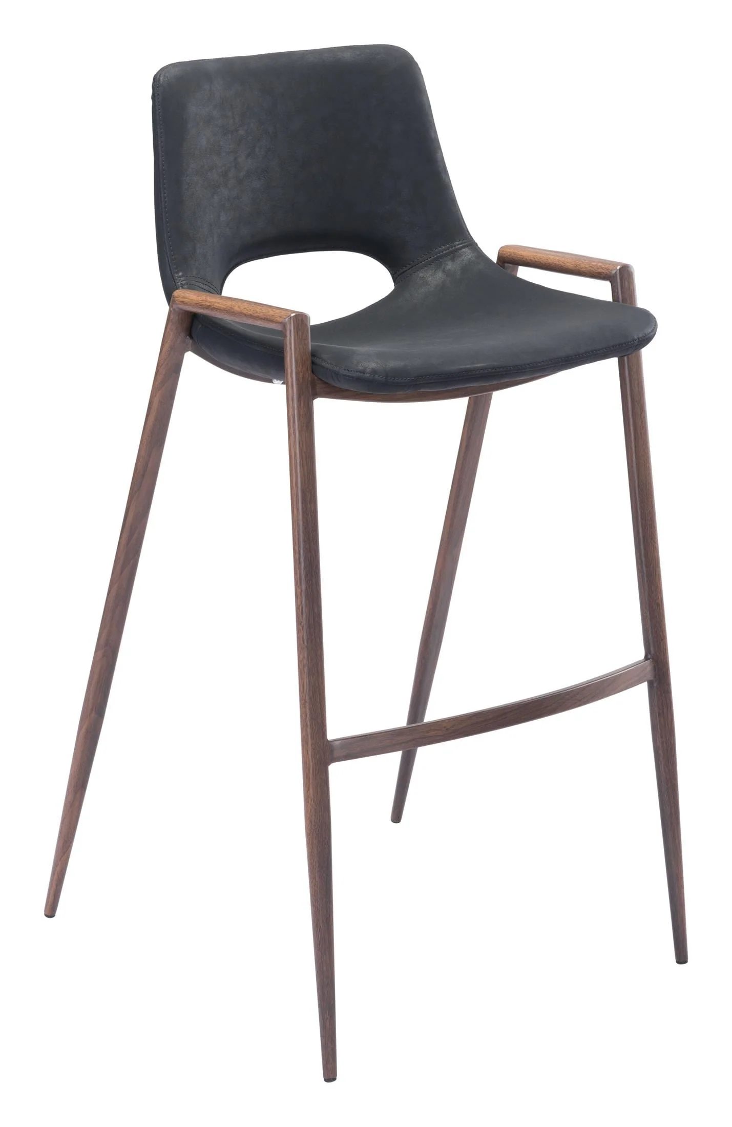 Desi Barstool (Set of 2) Black & Walnut - Image 5