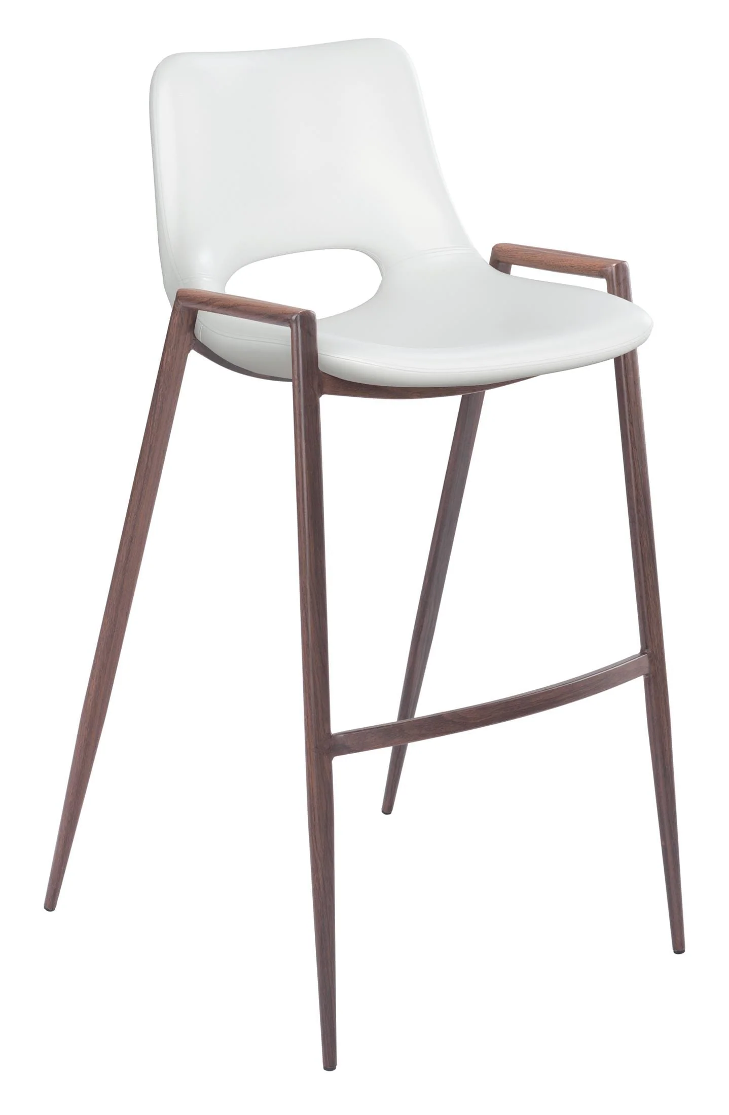 Desi Barstool (Set of 2) White & Walnut - Image 5