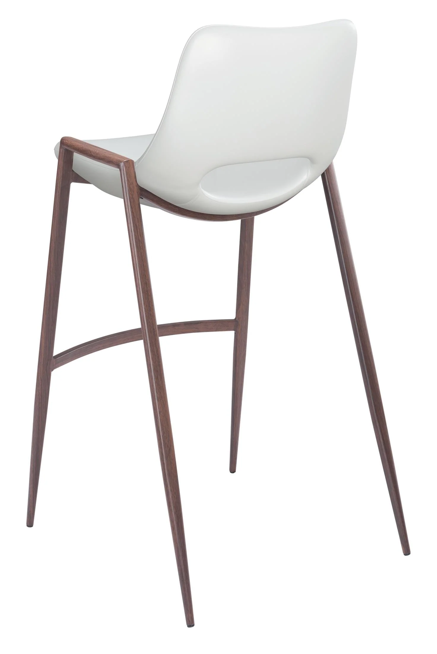 Desi Barstool (Set of 2) White & Walnut - Image 8
