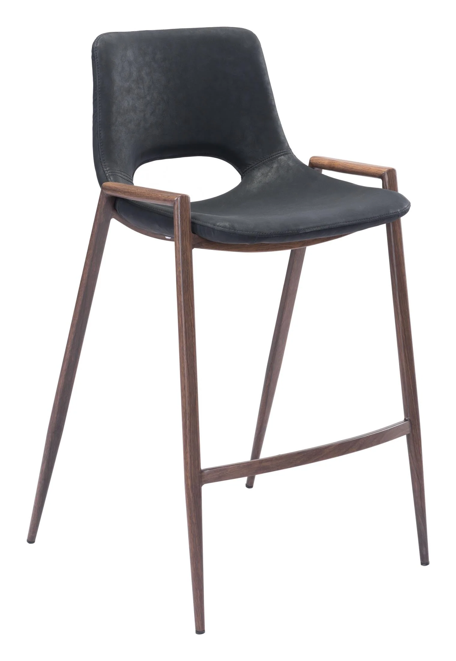 Desi Counter Stool (Set of 2) Black & Walnut - Image 5
