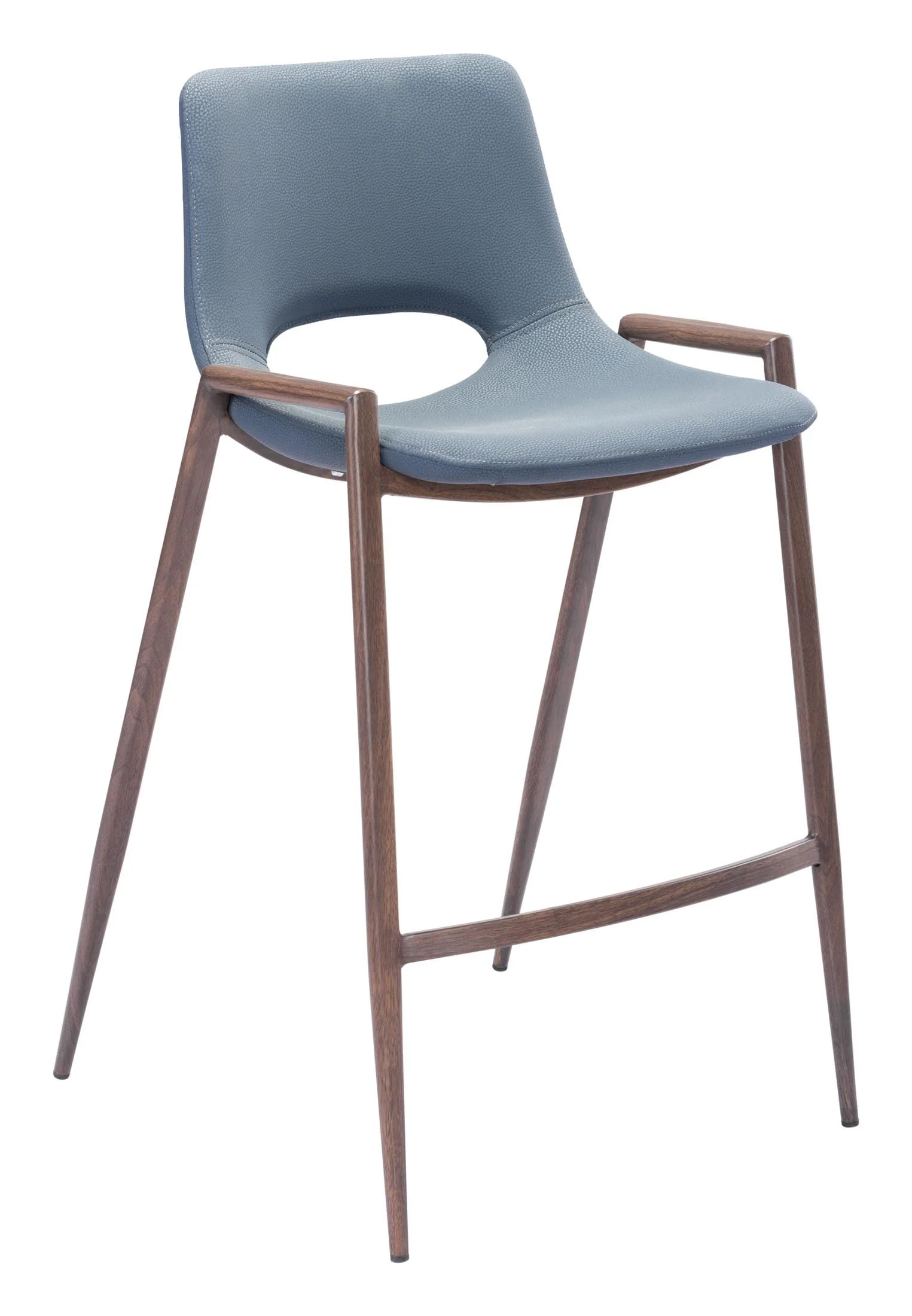 Desi Counter Stool (Set of 2) Blue & Walnut - Image 5