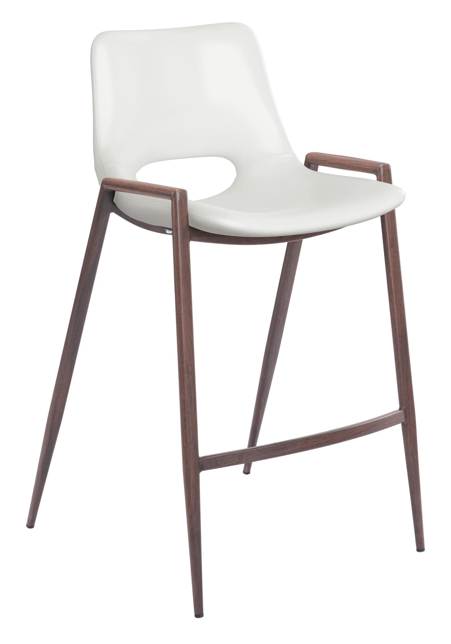 Desi Counter Stool (Set of 2) White & Walnut - Image 5