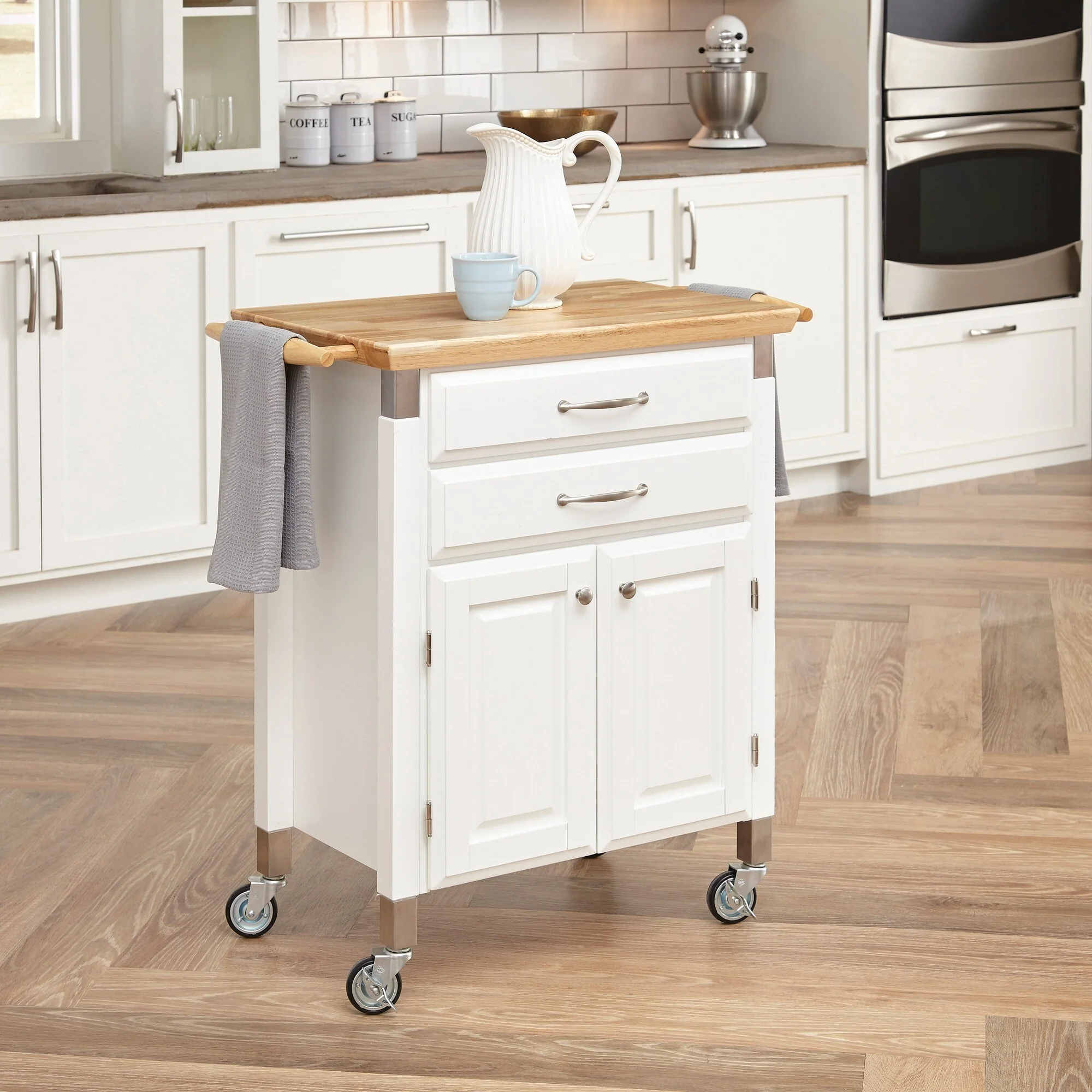 Dolly Madison Off-White Kitchen Cart - Image 2