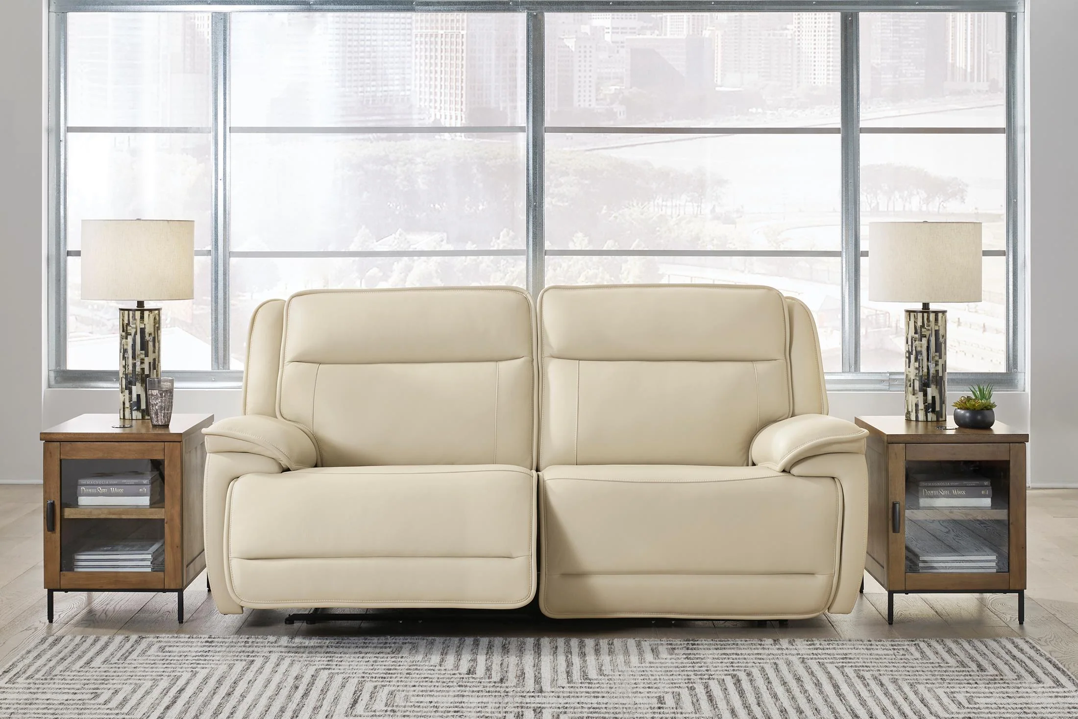 Double Deal 2-Piece Leather Power Reclining Loveseat - Image 2