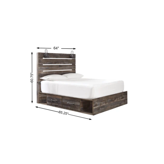 Drystan Queen Panel Bed with 4 Storage Drawers and 4 Cubbies - Image 3