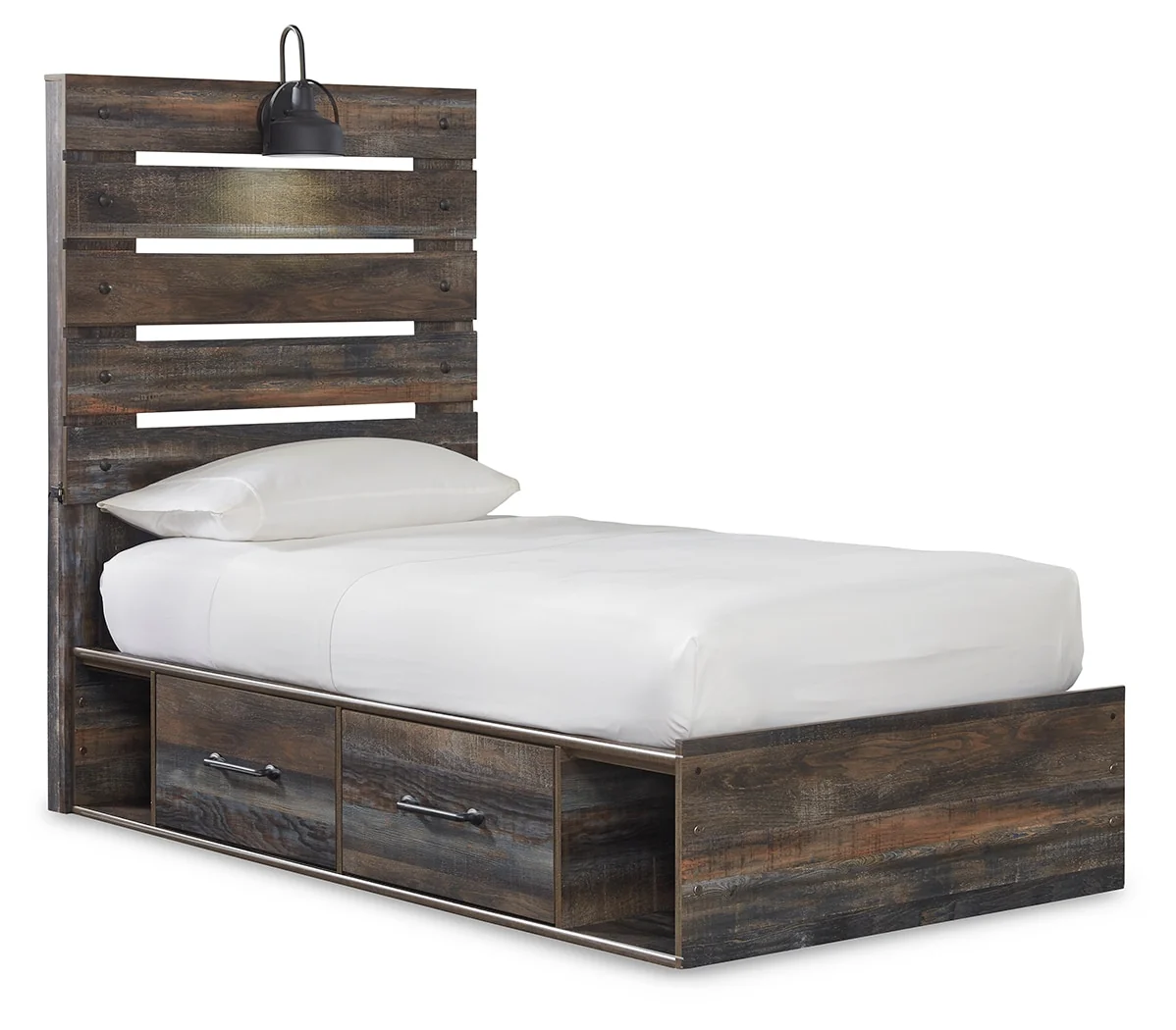 Drystan Twin Panel Bed with 4 Storage Drawers and 4 Cubbies - Image 4