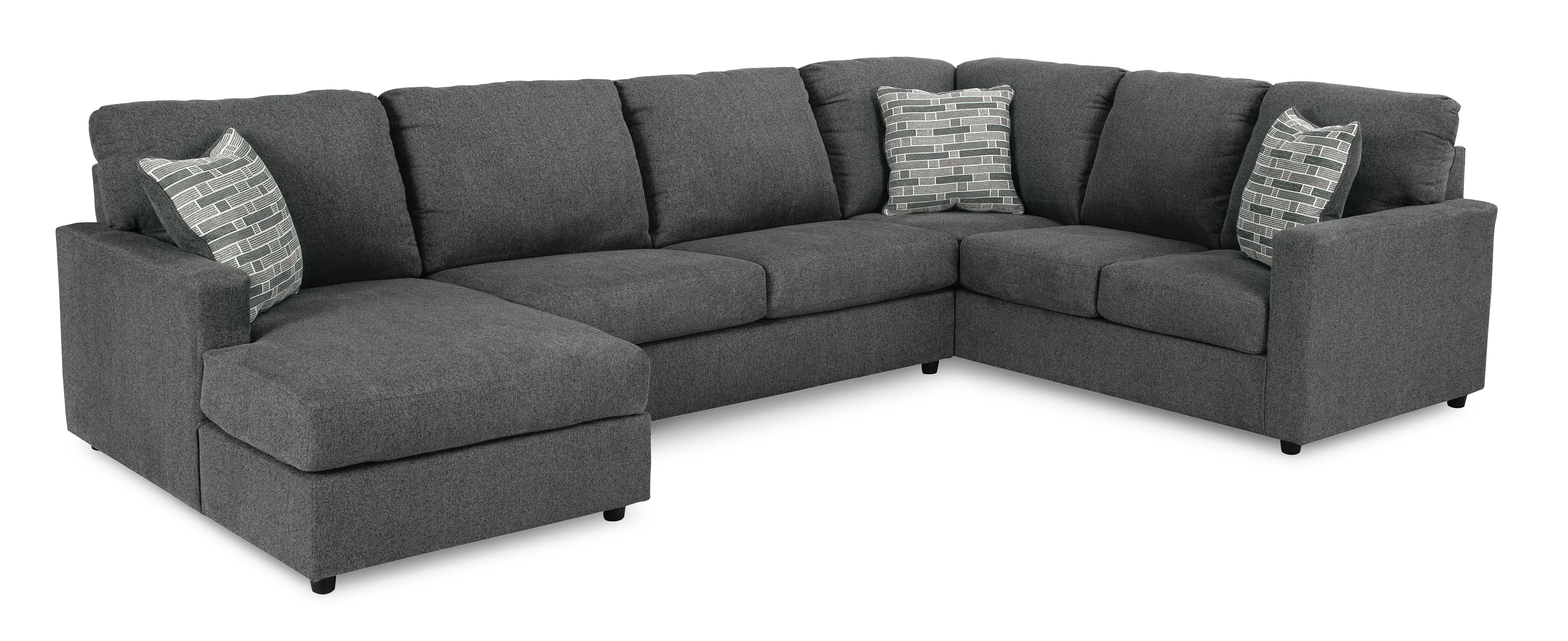 Edenfield 3-Piece Charcoal Sectional with Chaise