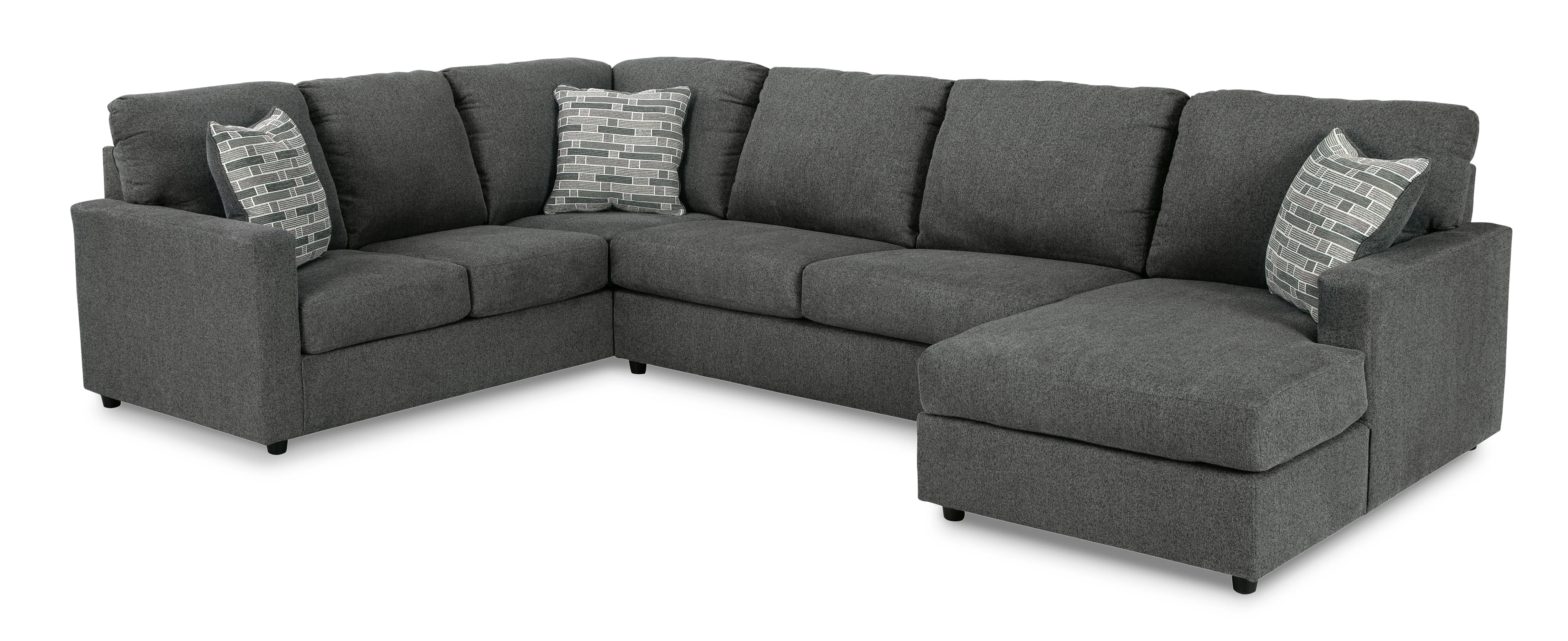 Edenfield 3-Piece Charcoal Sectional with Chaise - Image 3