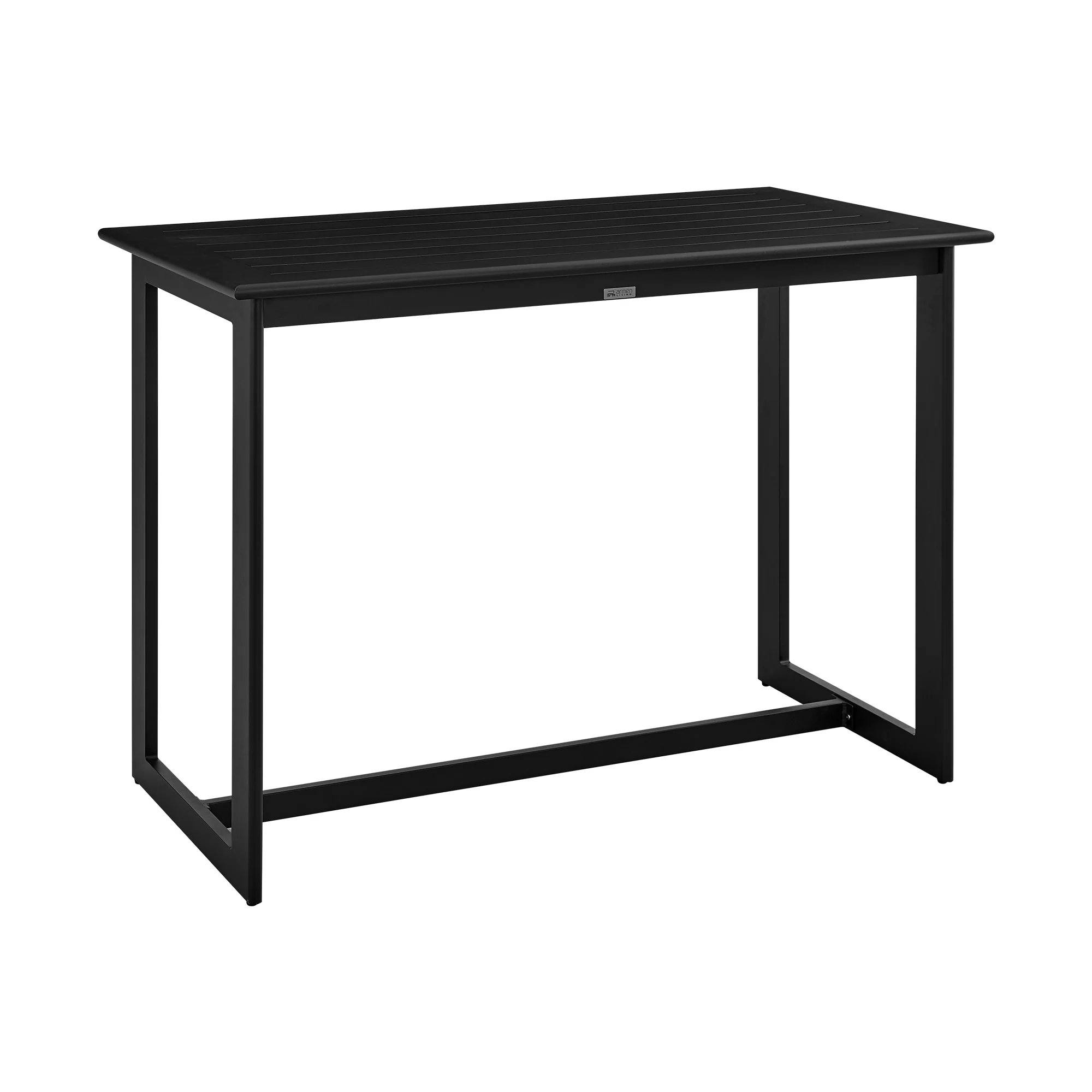 Encinitas Outdoor Patio 5-Piece Bar Table Set in Aluminum with Gray Cushions - Image 3