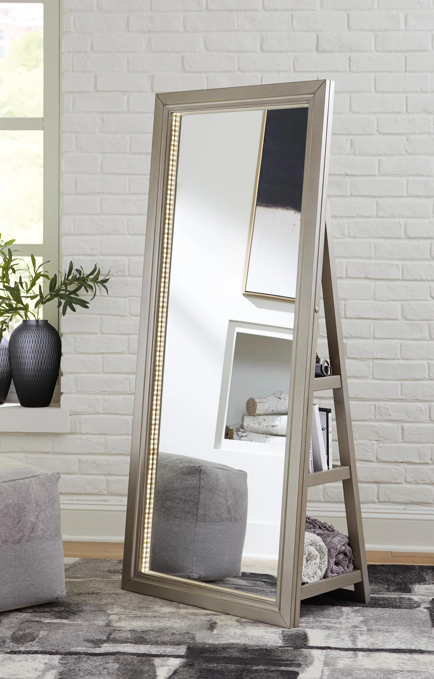 Evesen Floor Standing Mirror with Storage - Image 13
