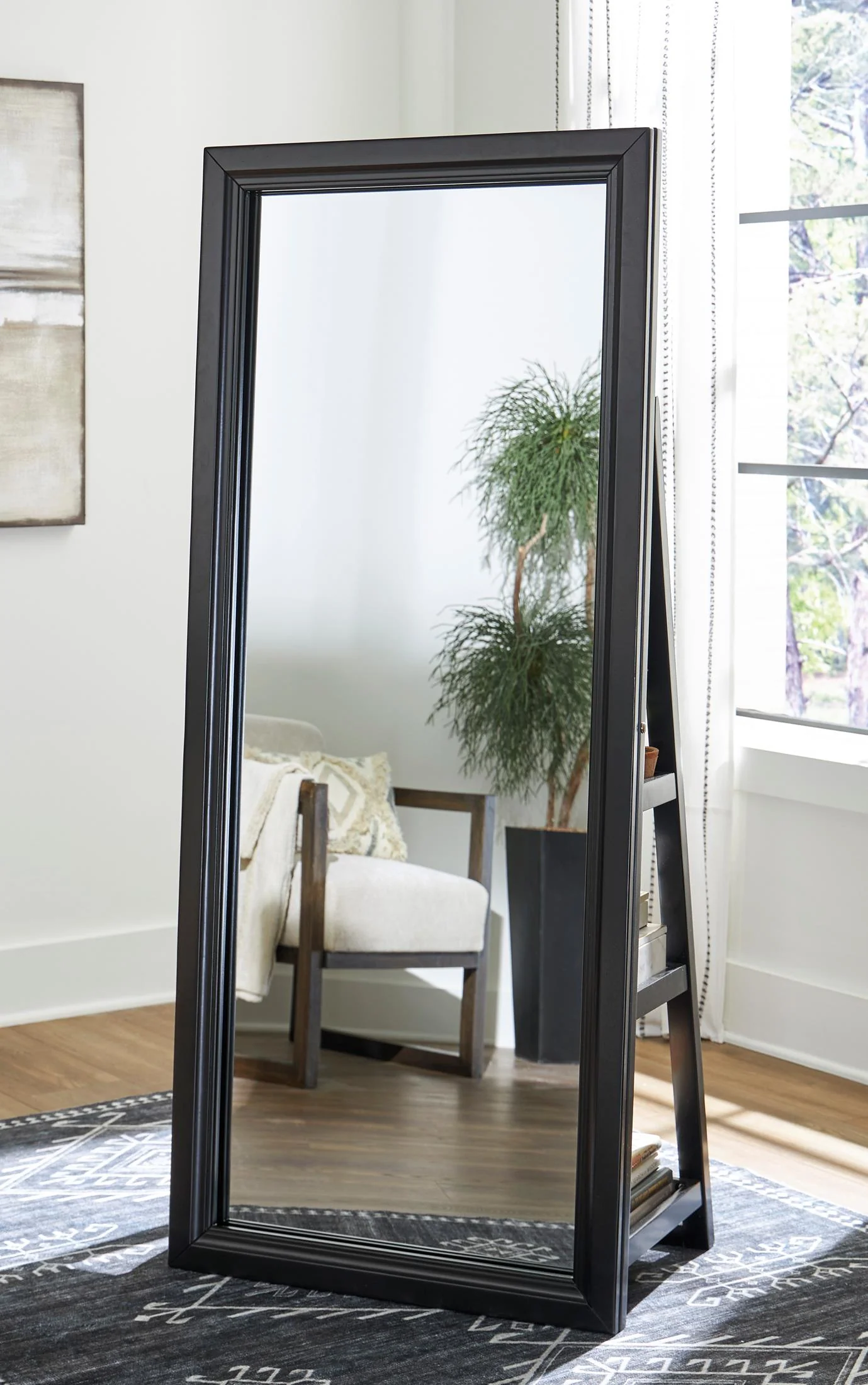Evesen Floor Standing Mirror with Storage - Image 4