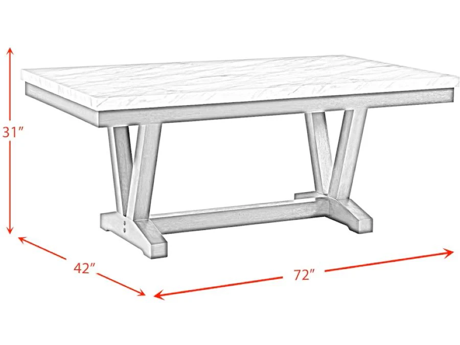 Chloe Faux Marble Dining Table - Image 3