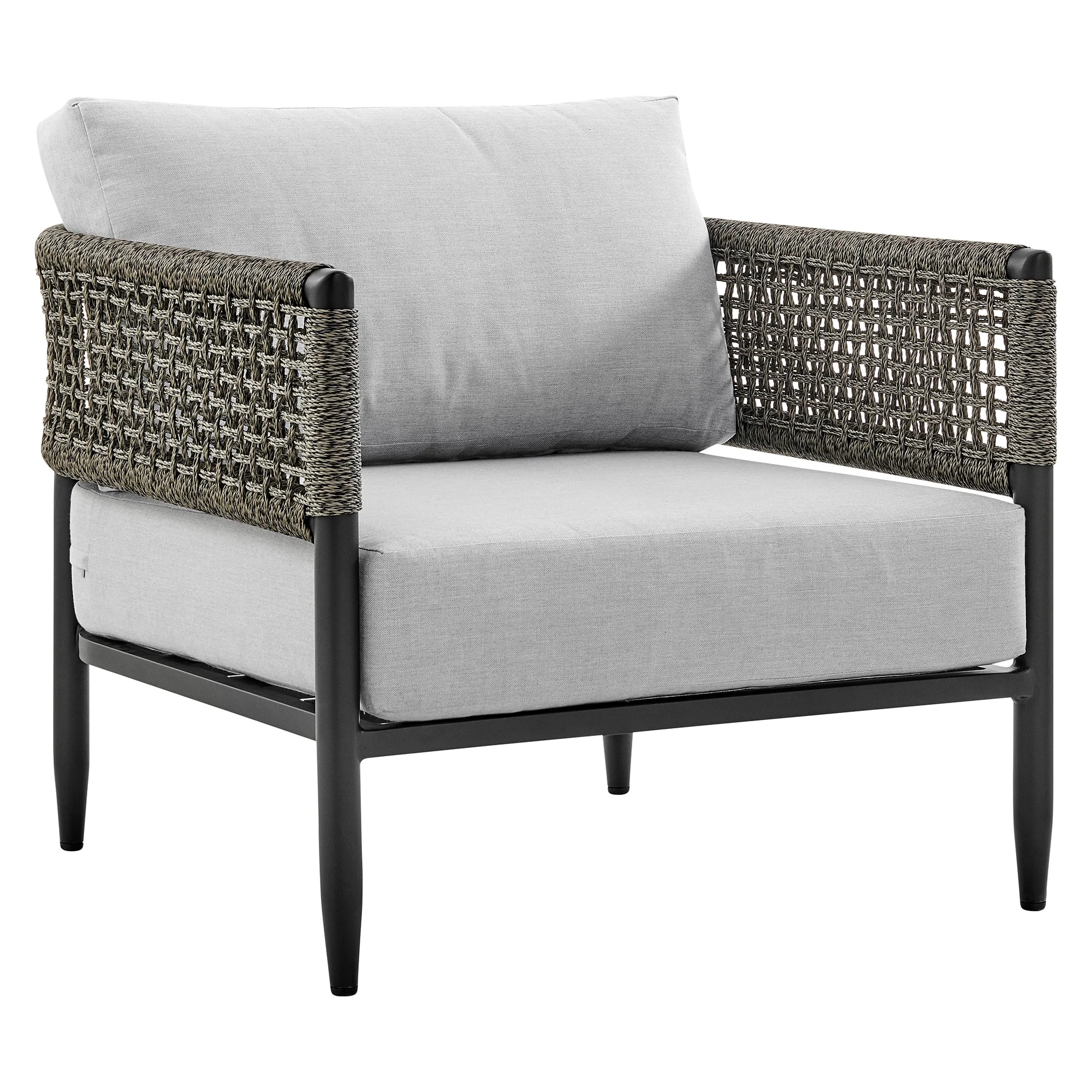 Felicia and Argiope 3 Piece Patio Outdoor Swivel Seating Set in Black Aluminum - Image 2