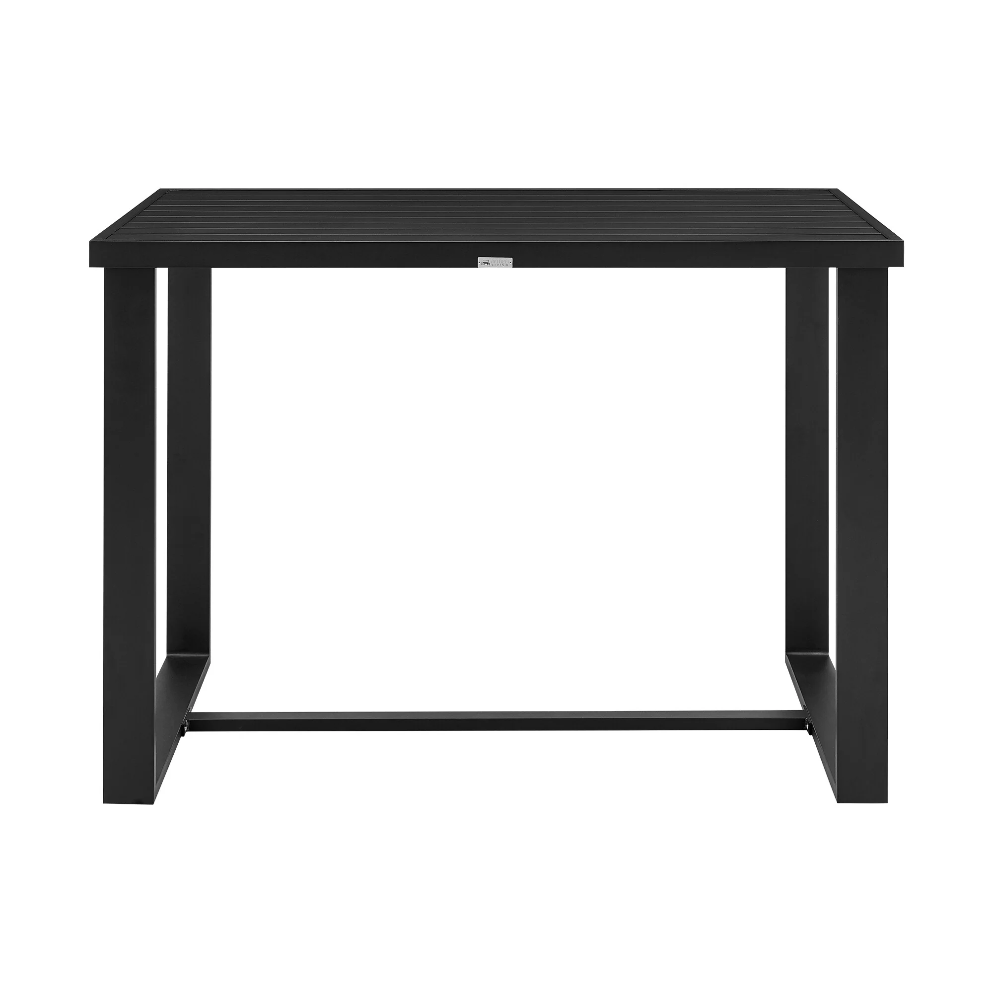 Felicia Outdoor Patio 5-Piece Bar Table Set in Aluminum with Gray Rope and Cushions - Image 3