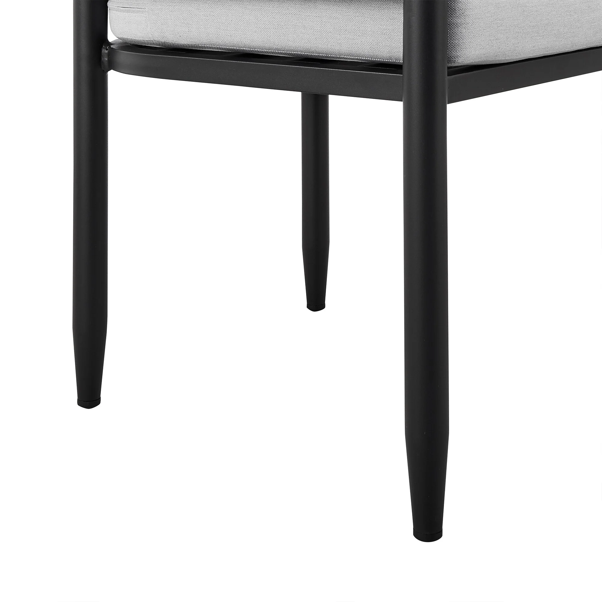 Felicia Outdoor Patio Dining Chair in Aluminum with Gray Rope and Cushions (Set of 2) - Image 8