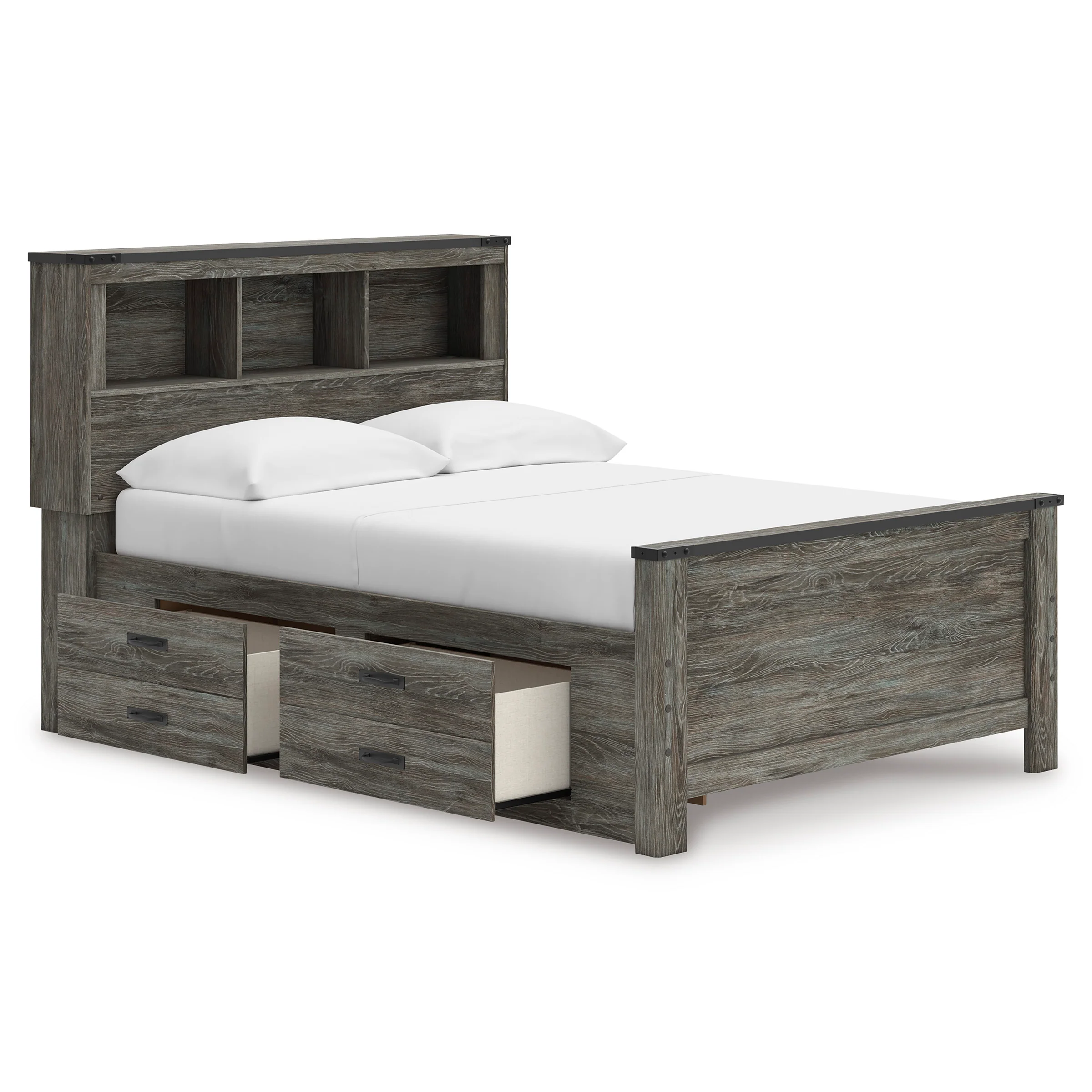 Frandern Bookcase Panel Bed with Storage - Image 10