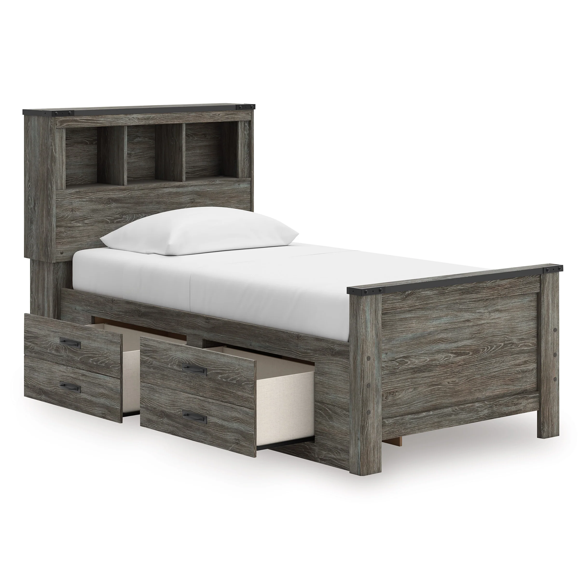 Frandern Bookcase Panel Bed with Storage - Image 2