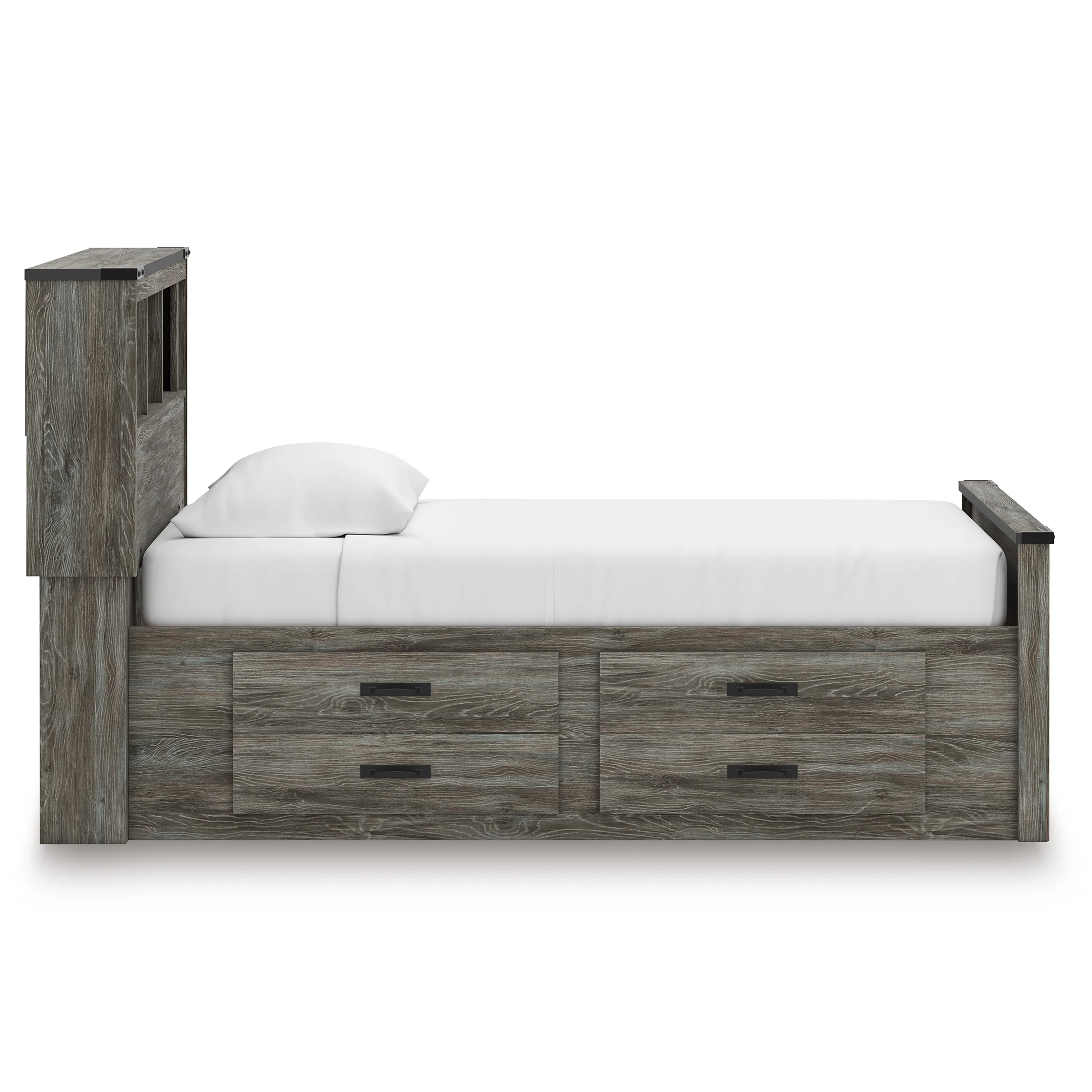 Frandern Bookcase Panel Bed with Storage - Image 6