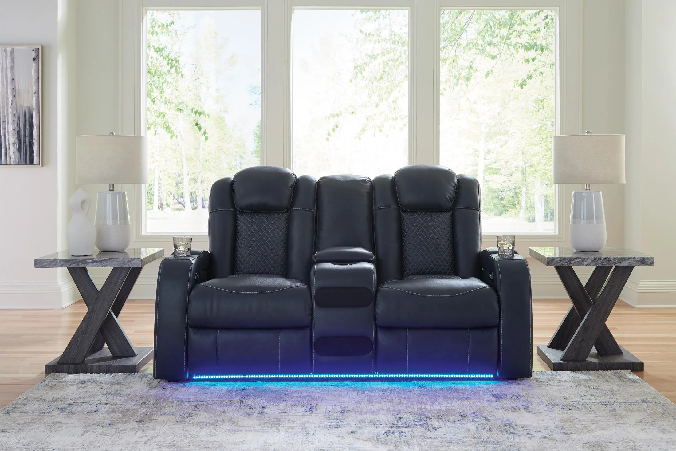 Fyne-Dyme Dual Power Reclining Loveseat with Console - Image 2