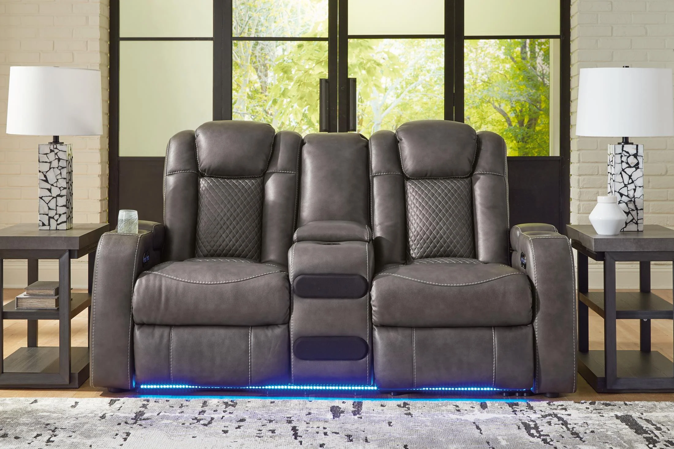 Fyne-Dyme Dual Power Reclining Loveseat with Console - Image 4