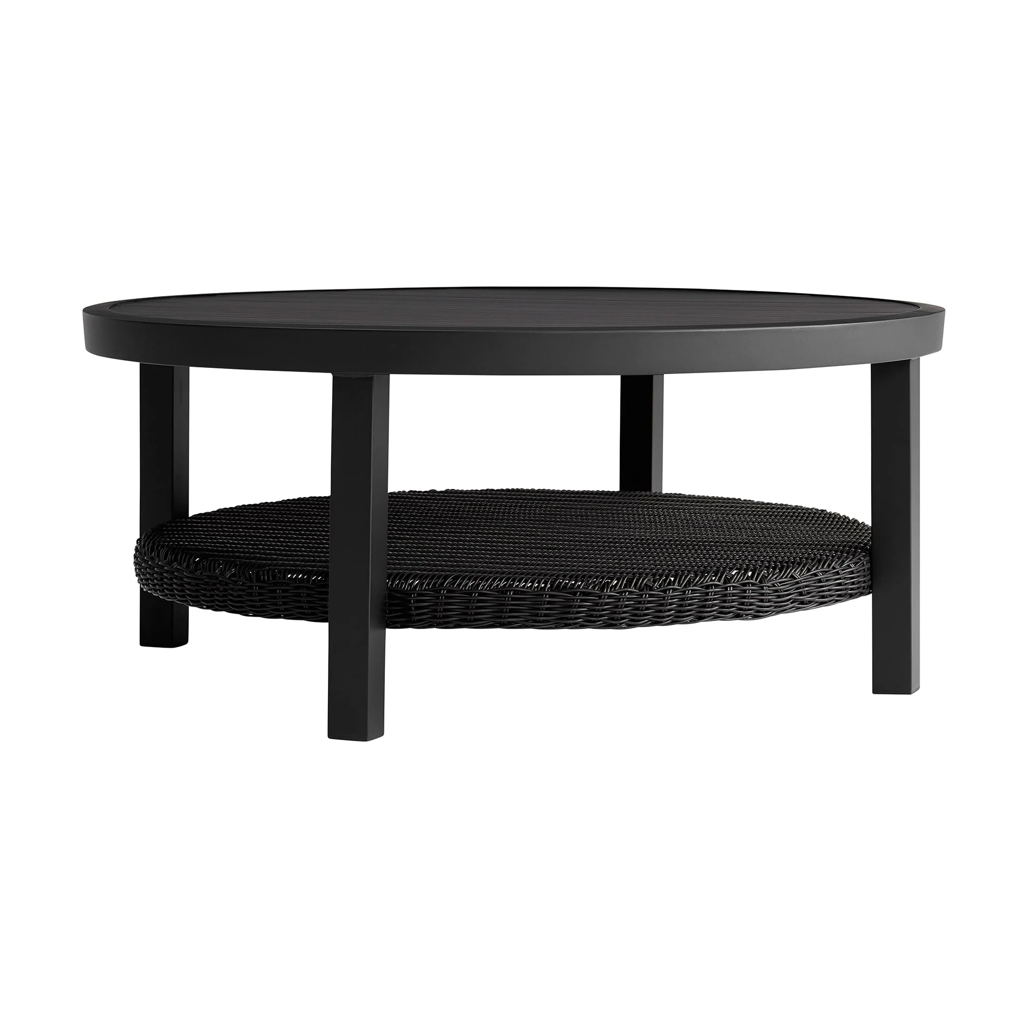 Grand 3 Piece Black Aluminum Outdoor Seating Set with Dark Gray Cushions - Image 5